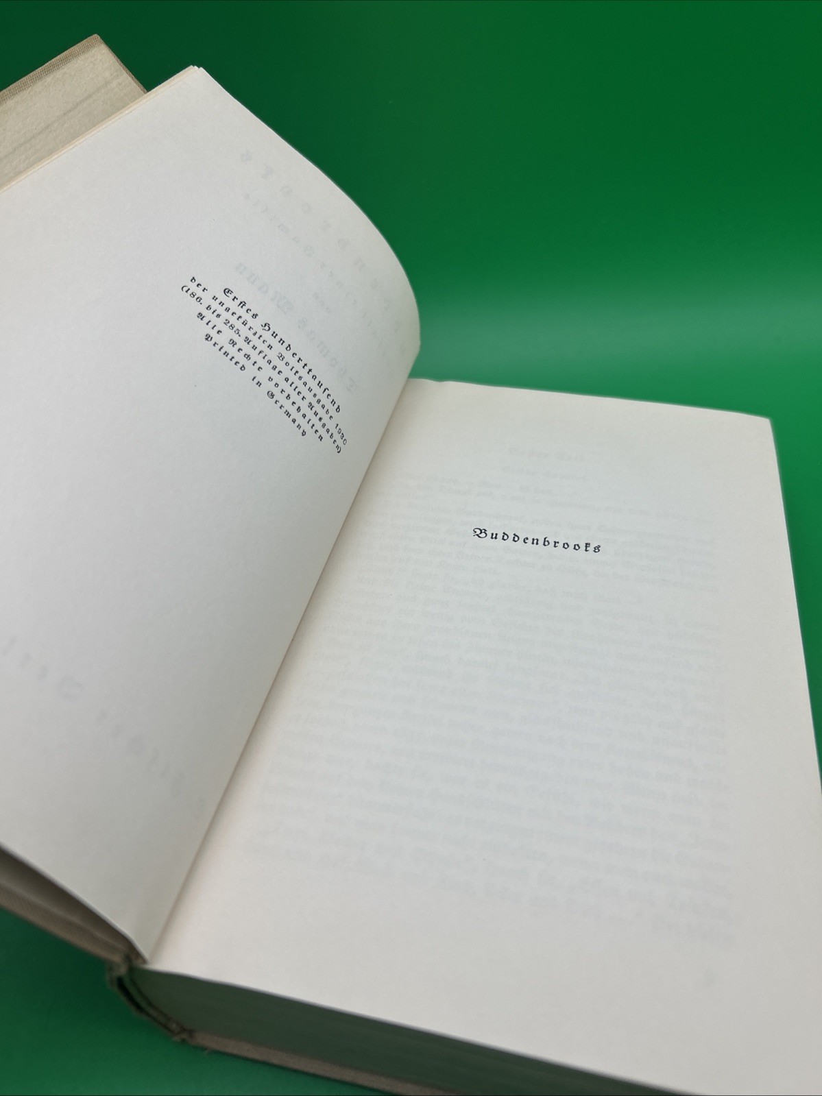Buddenbrooks by Thomas Mann 1930 S. Fischer Verlag German Language Book