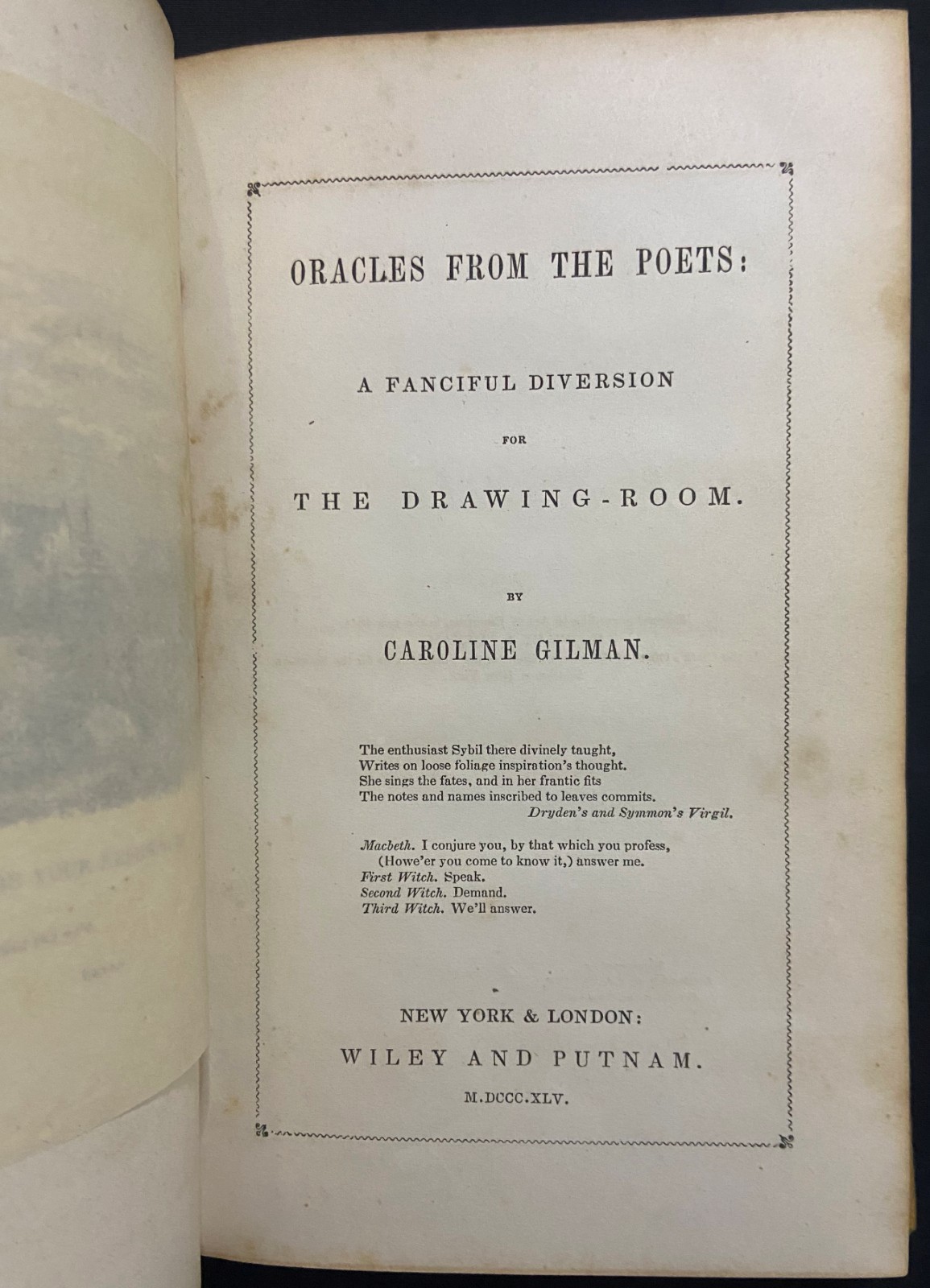 1845 ORACLES FROM THE POETS Antique Victorian Fortune Telling Parlor Game GILMAN