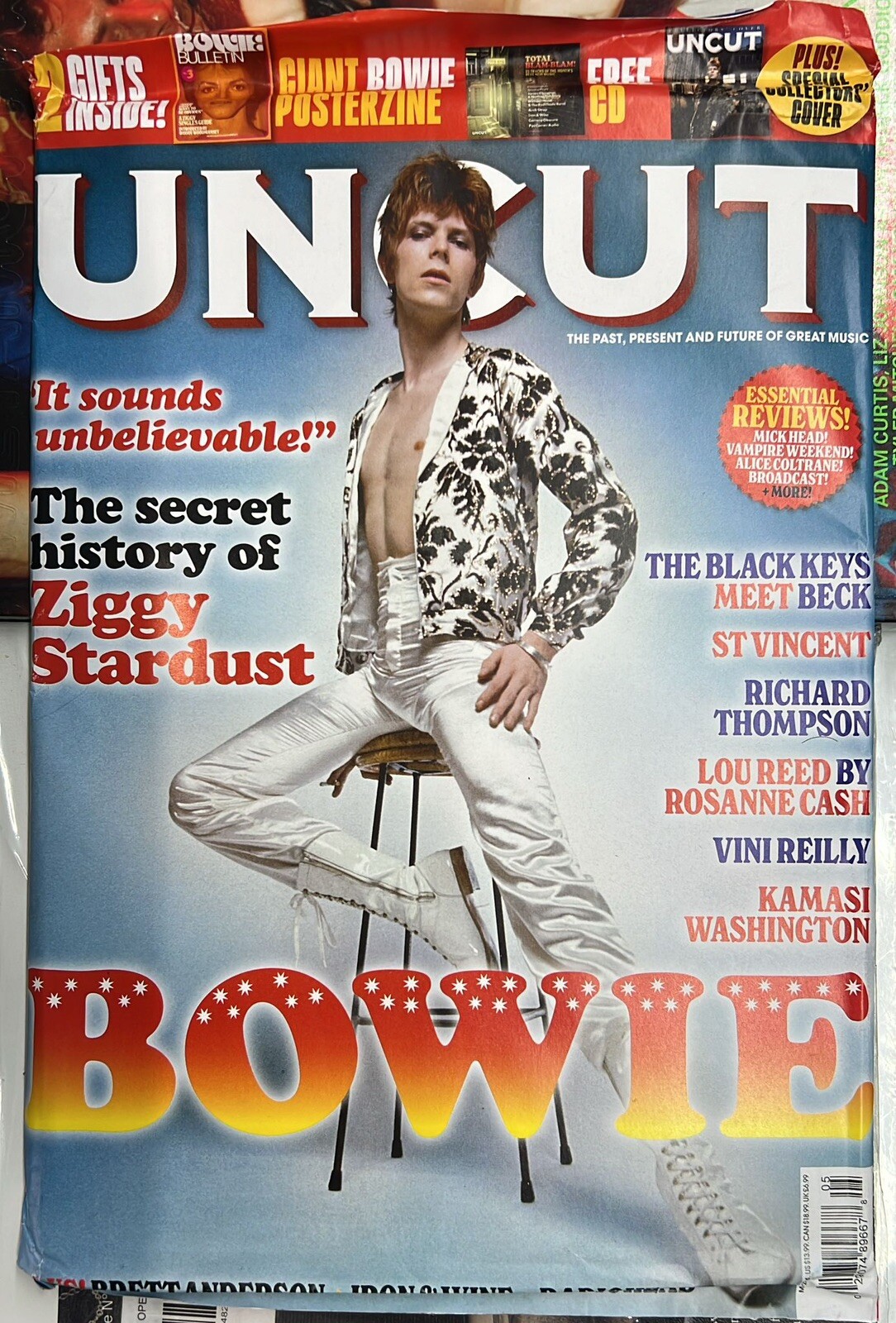 UNCUT MAGAZINE-FREE CD “TOTAL BLAM-BLAM!”-MAY 2024-DAVID BOWIE-2 GIFTS-Brand New