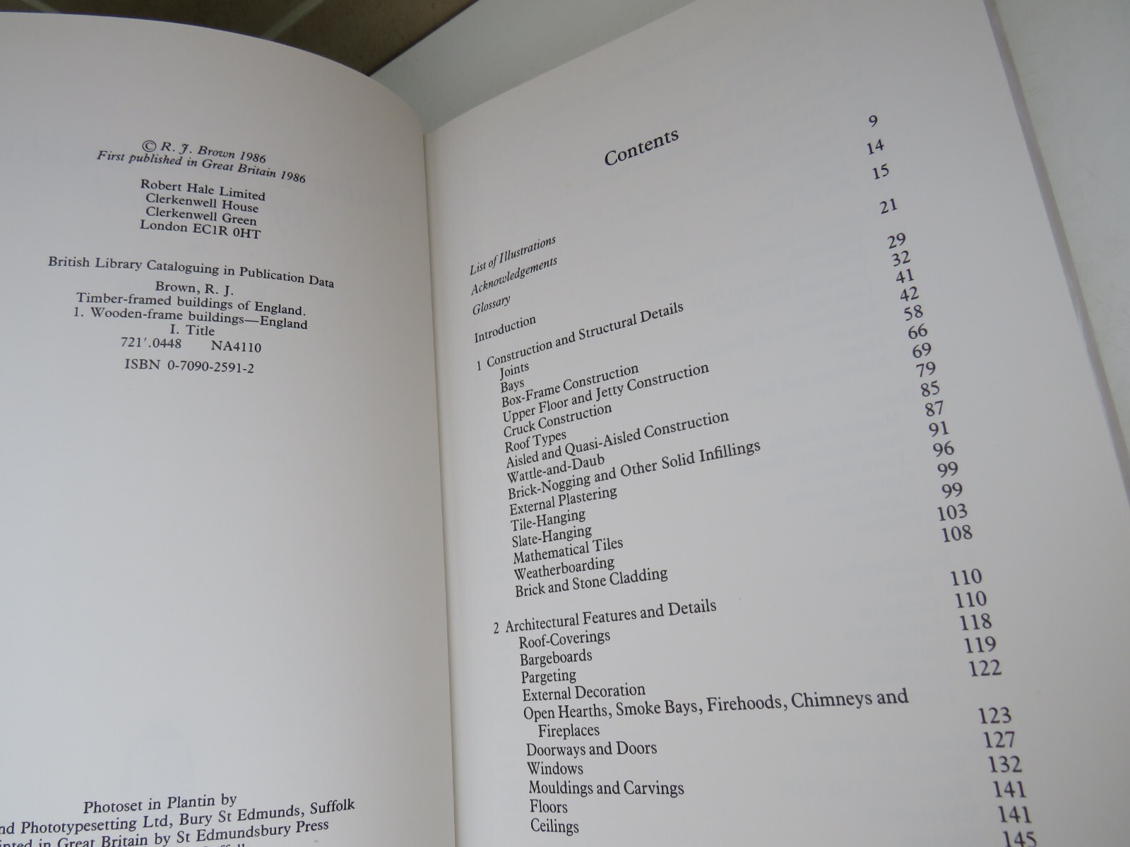 Timber Framed Buildings of England by R. J. Brown, 1986
