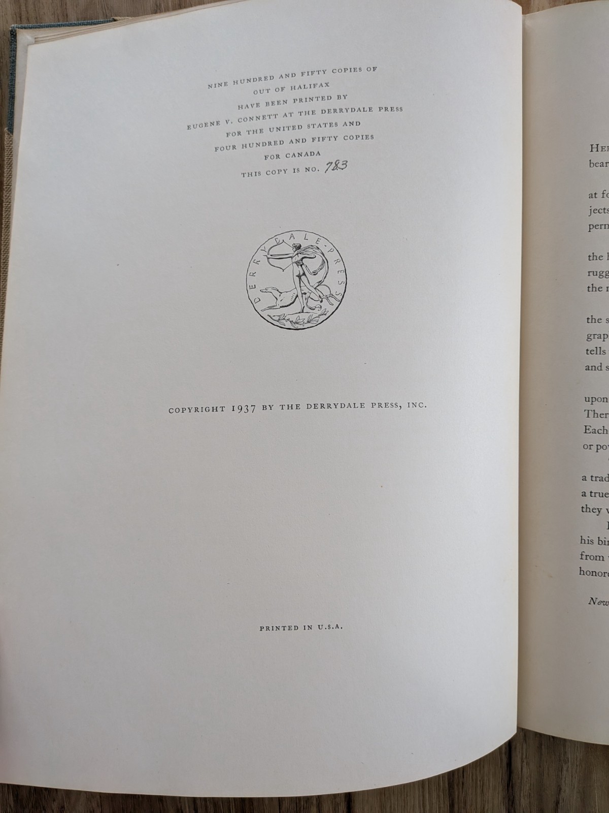 Out Of Halifax, A Collection of Sea Pictures, Derrydale. Ltd Ed #783 / 950, 1937