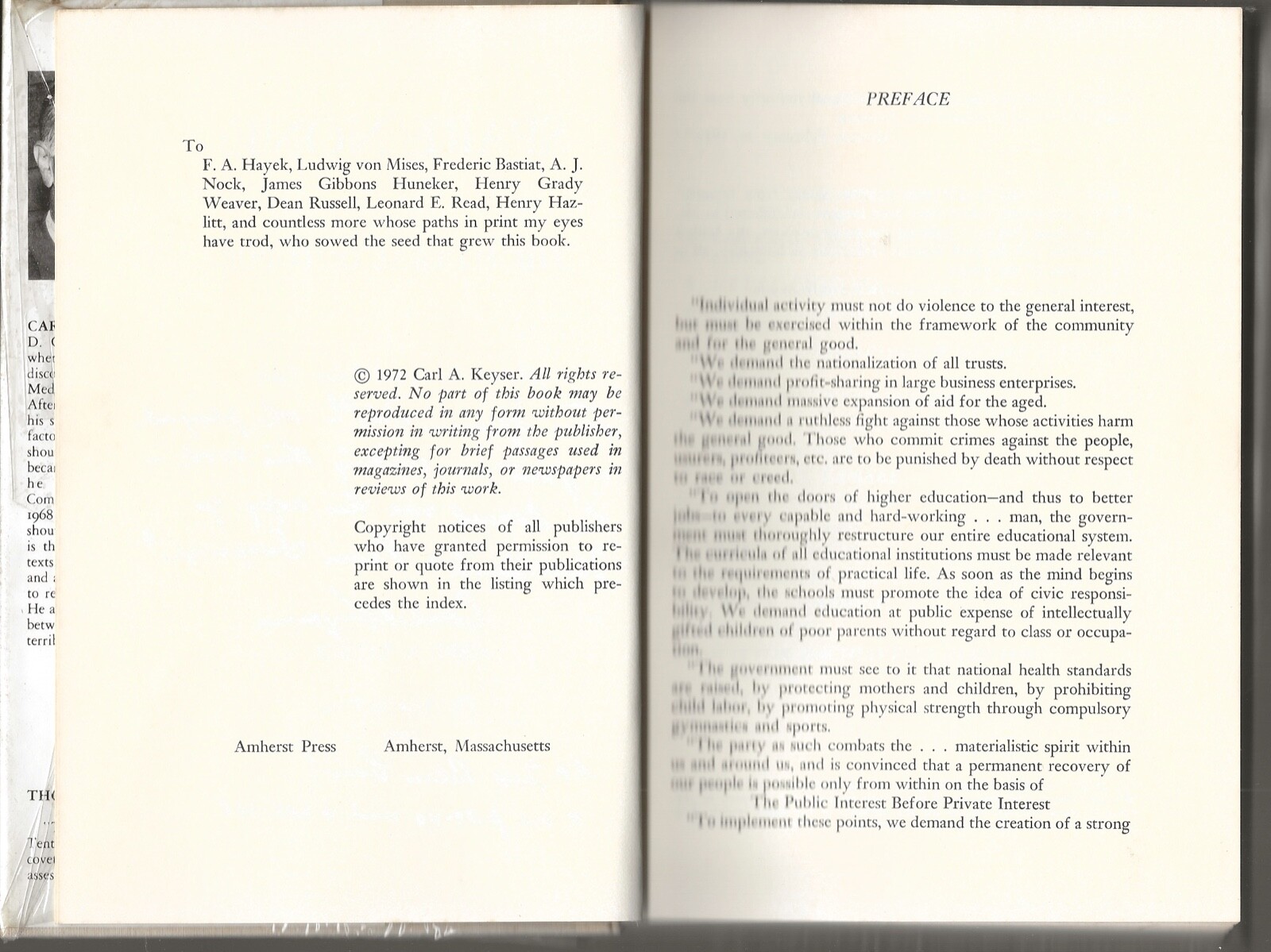 SPARE NONE: THE FEDERAL OCTOPUS HOW IT GREW TALESCARL A KEYSER INSCRIBED 1972