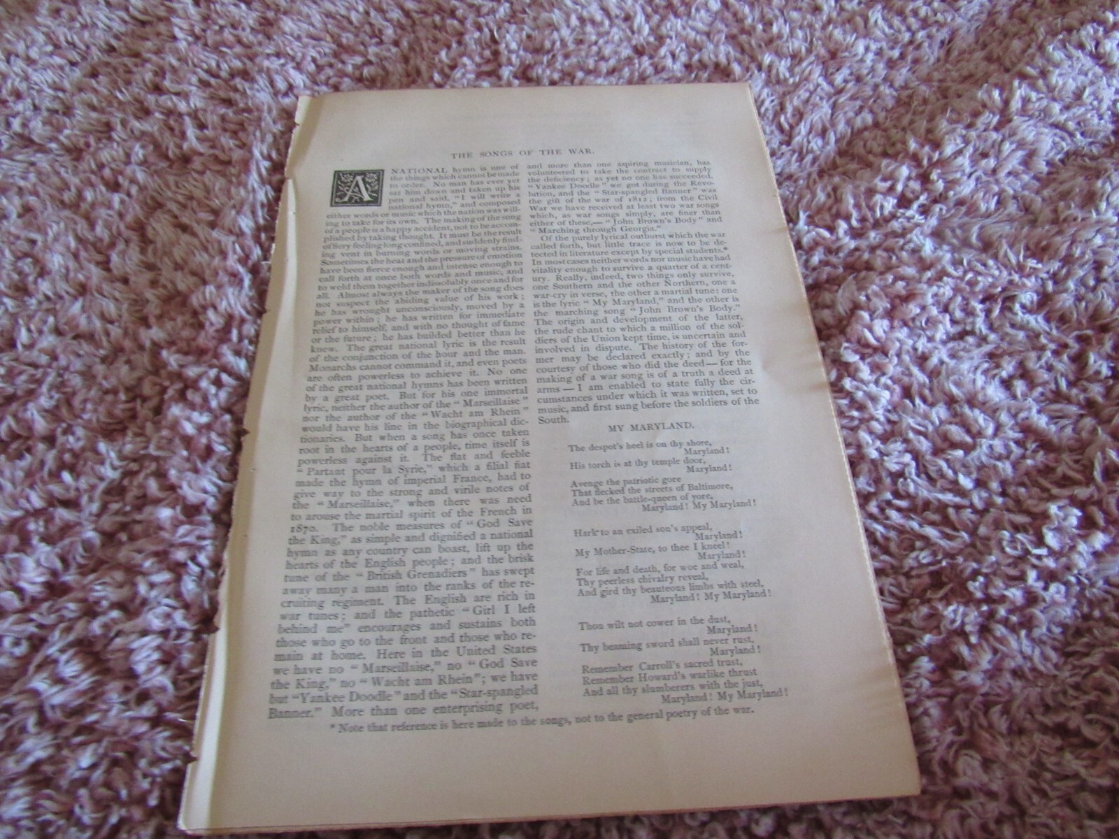 Antique Article-1887-1800’s-Civil War-The Songs of the War-Julia Ward Howe