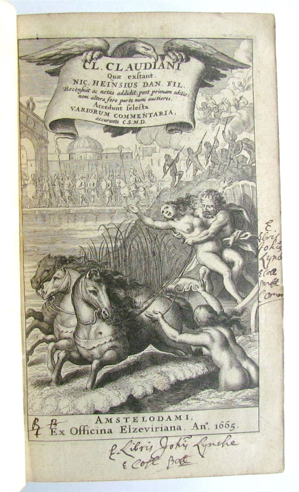 1665 ELZEVIR PRESS antique VELLUM on Claudius Claudianus ANCIENT ROMAN POETRY