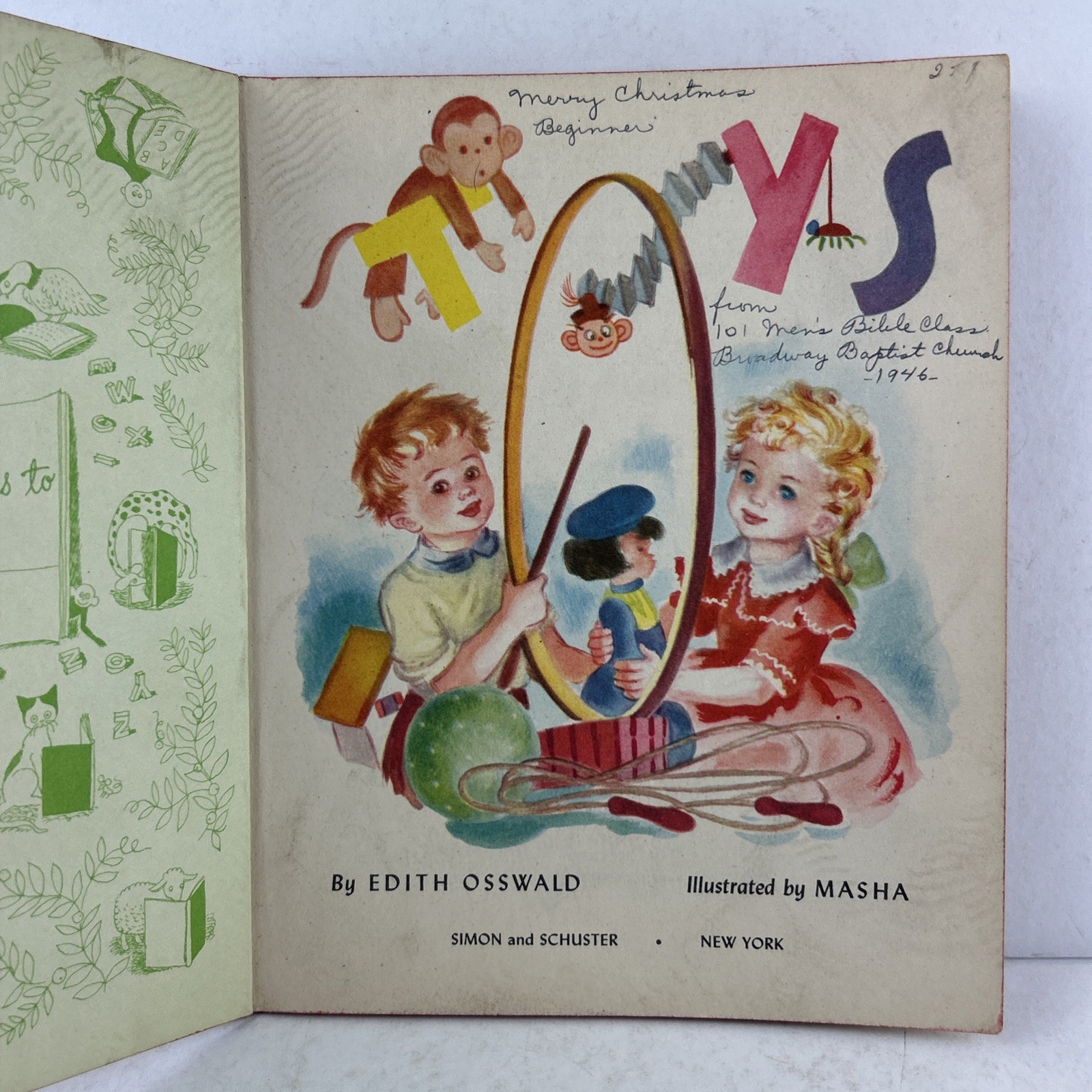 1945 Osswald TOYS Masha Illustrated LITTLE GOLDEN BOOKS Children PLAY Fun 1ST ED