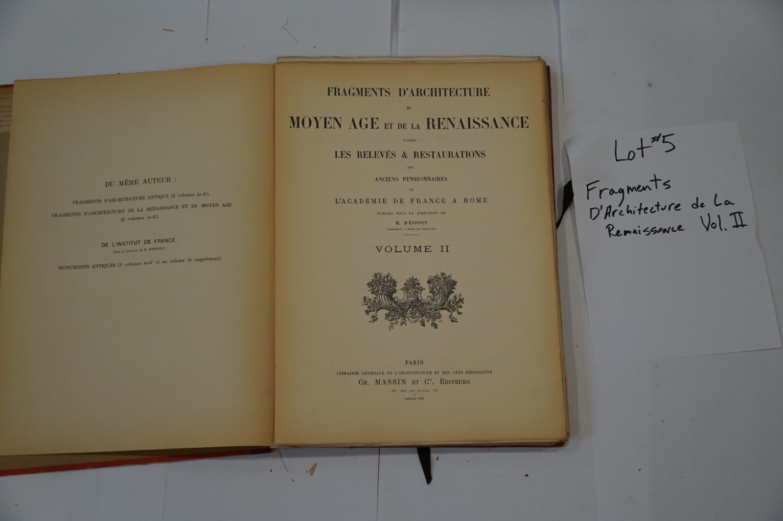 Fragments d’Architecture du Renaissance- Antique book with 100s of plates