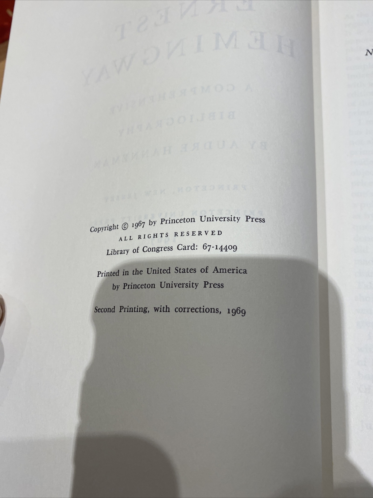 ERNEST HEMINGWAY: A COMPREHENSIVE BIBLIOGRAPHY 568 Pages (Out-of-Print)
