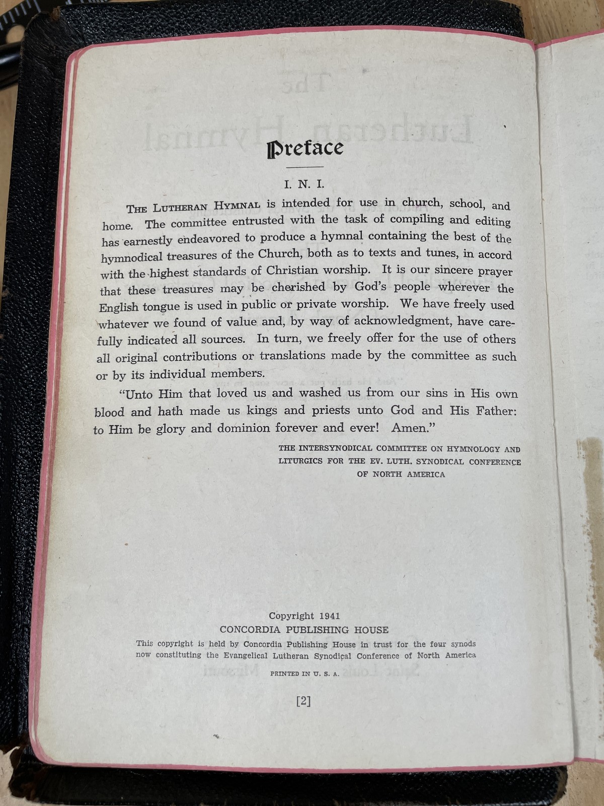 The Lutheran Hymnal Concordia Publishing House Bonded Leather 1941