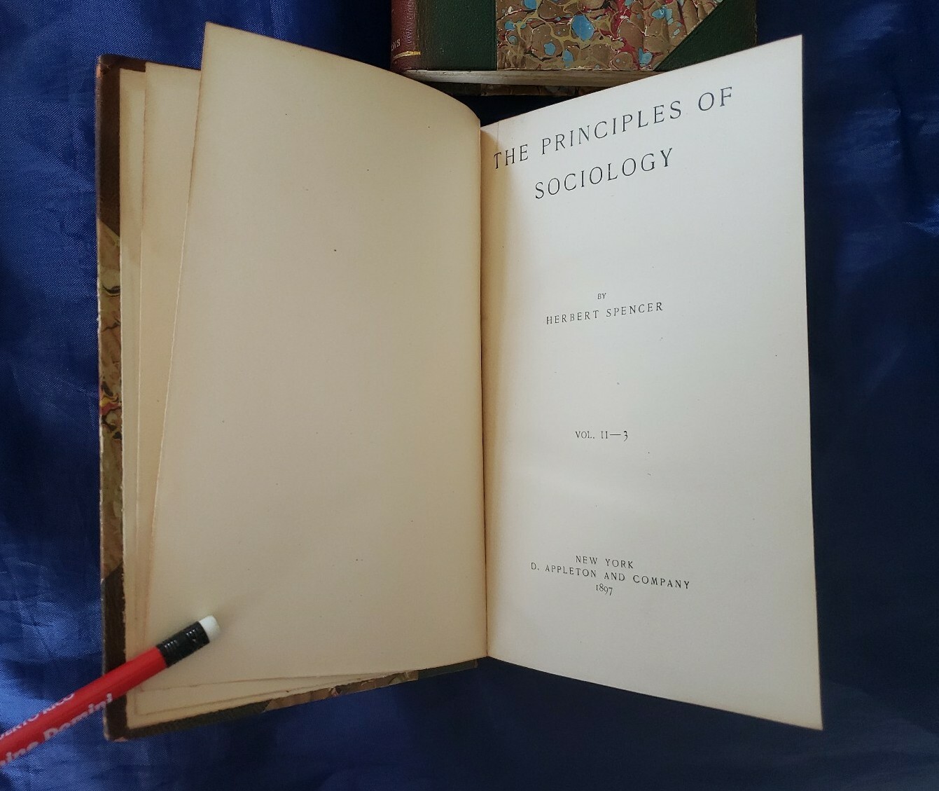 The Principles Of Sociology 2 Vol 1-1, 11-3 Herbert Spencer Antique Victorian