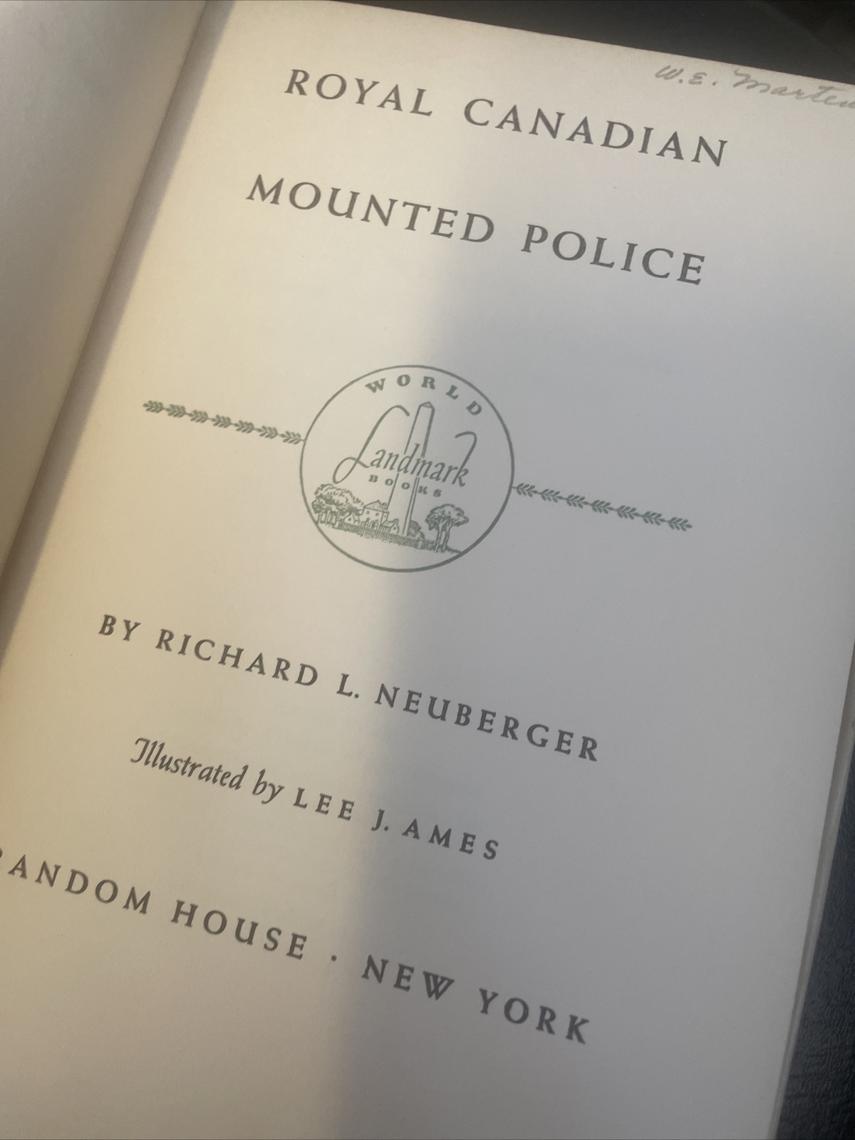 vintage landmark books 1950s w/ dust Jacket Royal Canadian Mounted Police Book