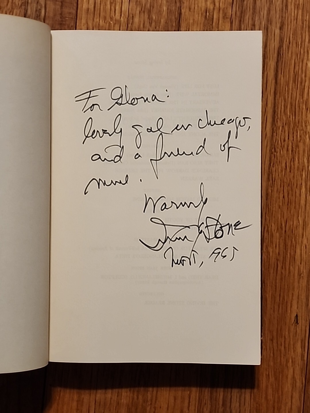 Those Who Love / Irving Stone / Doubleday 1965 / Signed First HC DJ