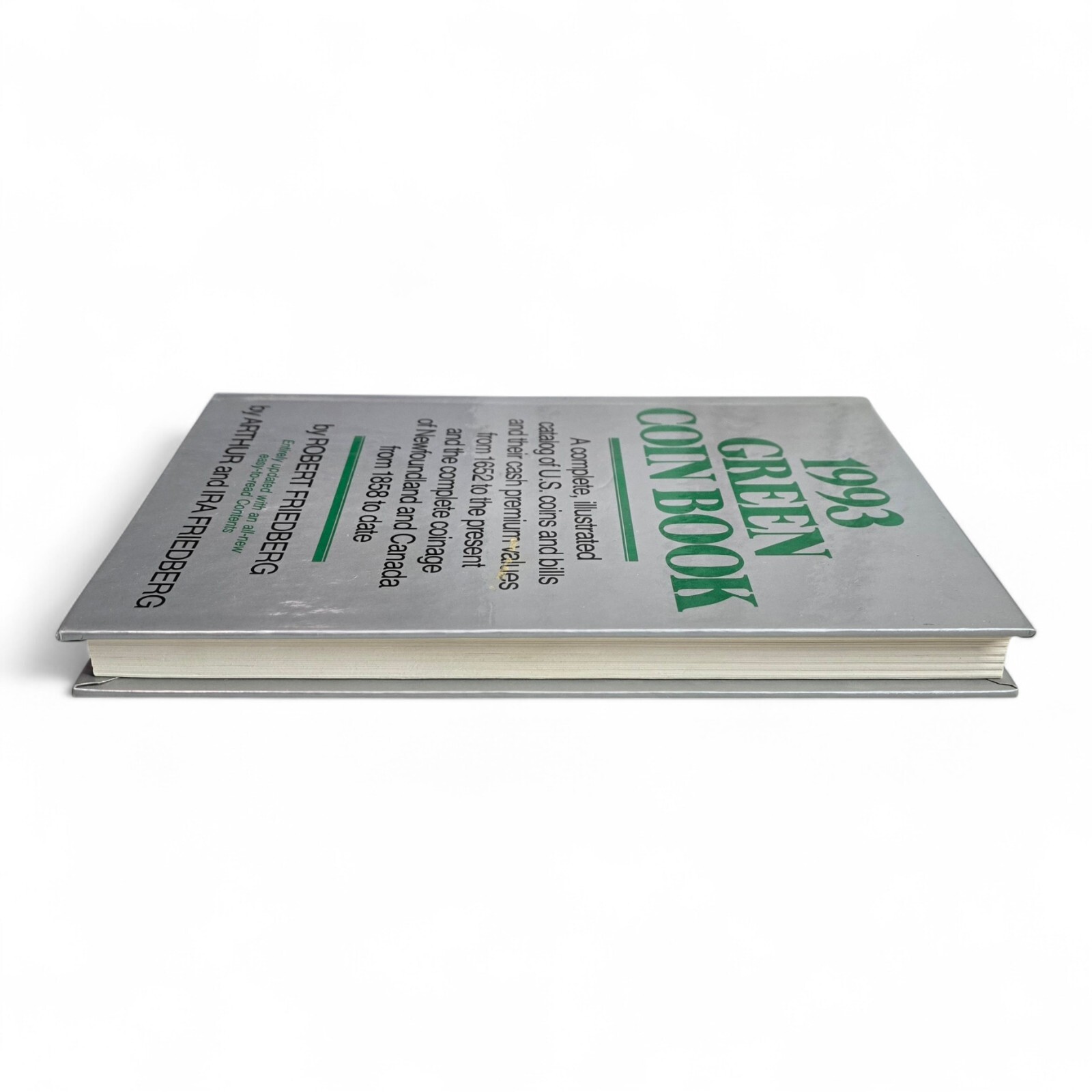 1993 GREEN COIN BOOK: Catalog of US Coins & Bills from 1652 to 1993 HARDCOVER