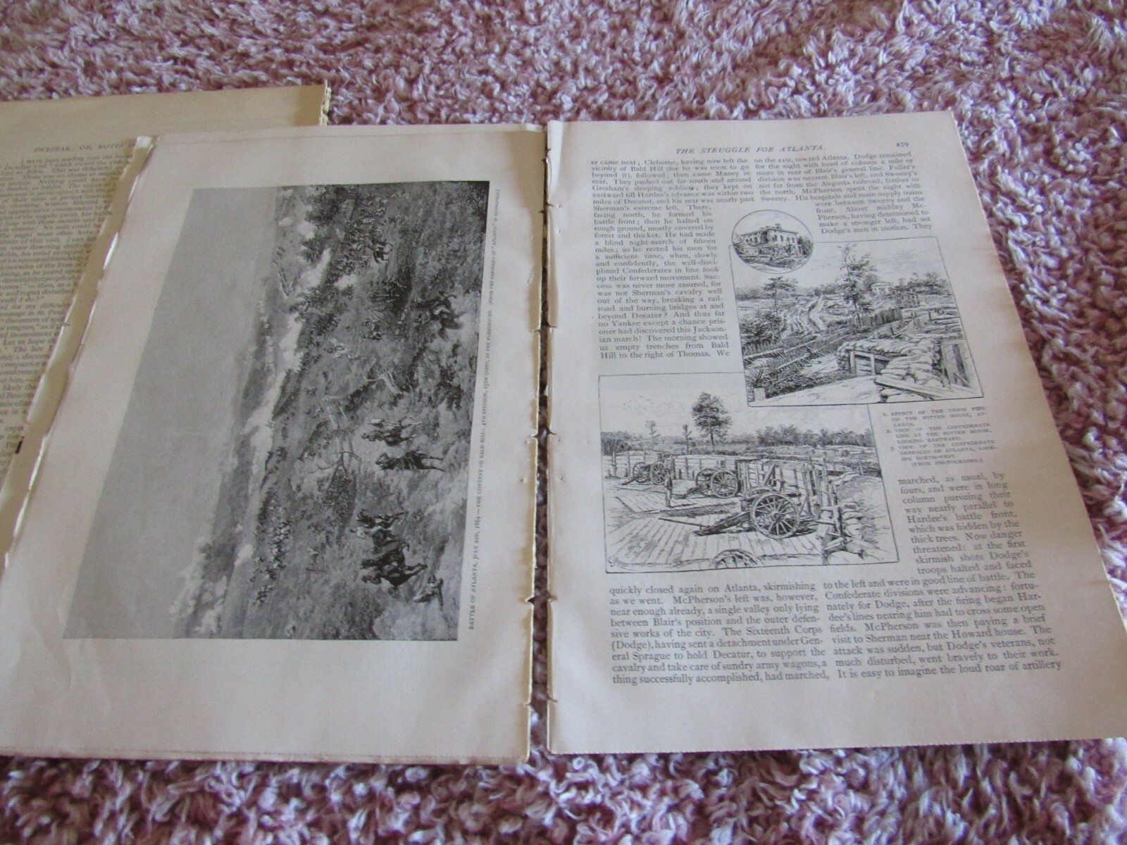 Lot 6-Antique Articles-Illustrated-1887-Civil War-Georgia-Atlanta-Bentonville