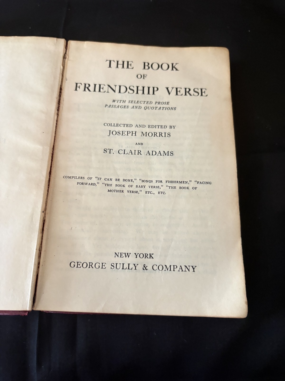 1924 The Book of Friendship Verse
