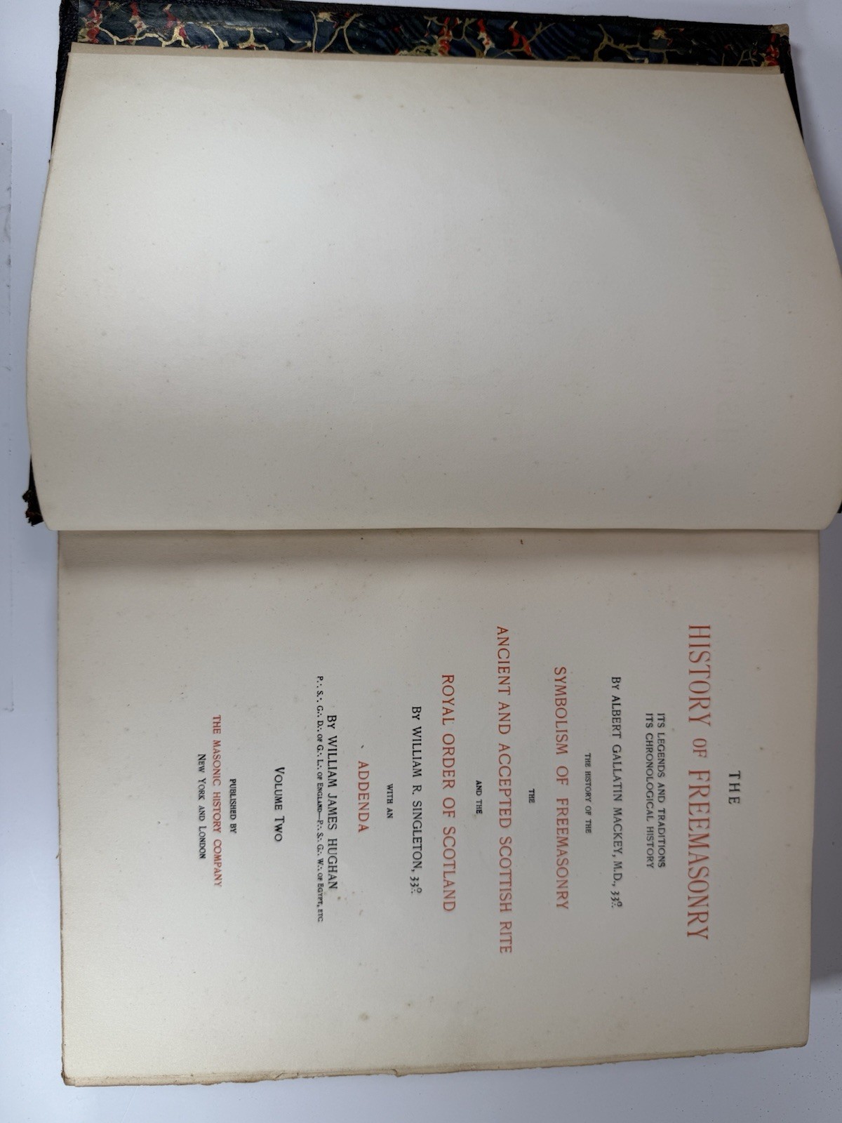 History of Freemasonry Illustrated Vol 2 (1906) Mackey Singleton Masonic Rare