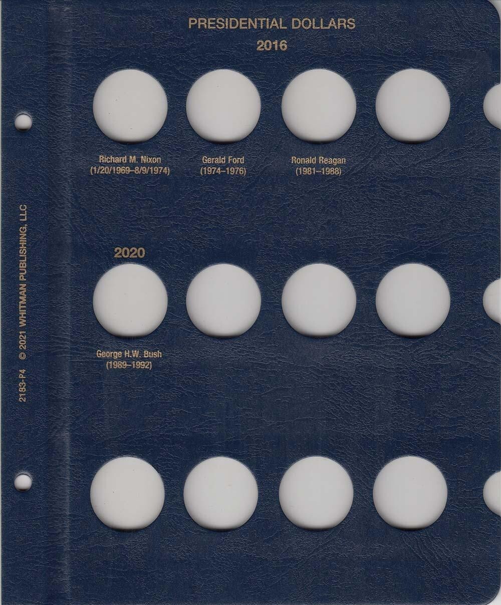 Presidential Dollars Date Set Coin Album 2007-Date By Whitman 2183 Free US Post
