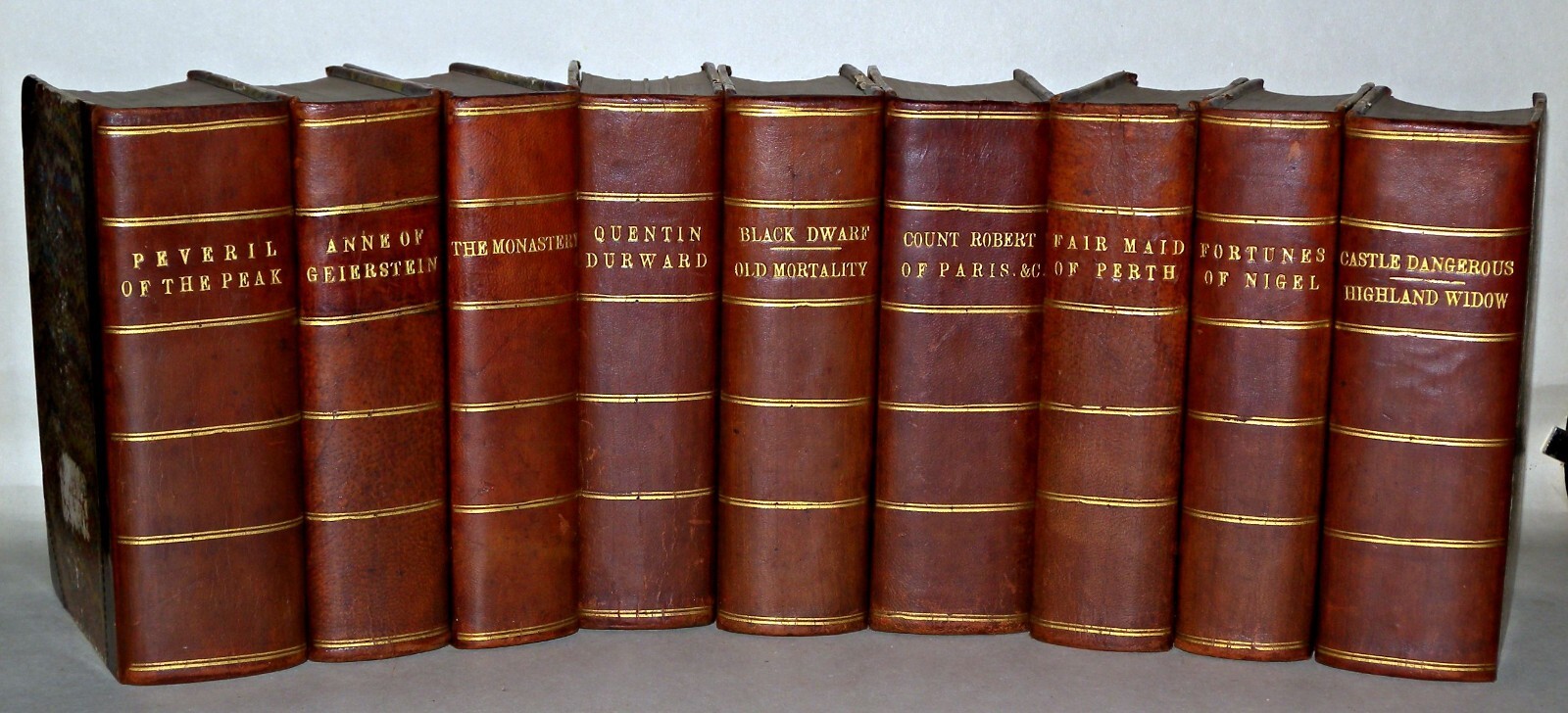 14 Waverley Novels 1830s Walter Scott Robert Cadell Leather Spine HB Collection