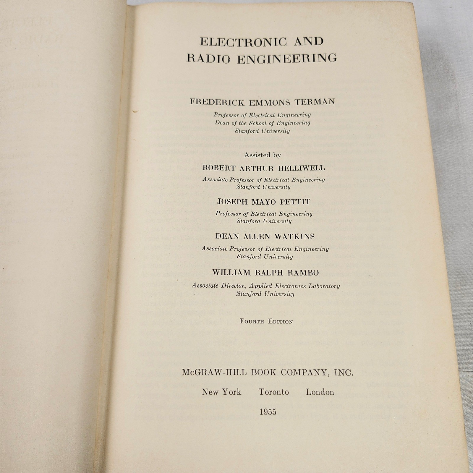 McGraw-Hill Electronic and Radio Engineering Frederick Terman 4th Ed 1955 Blue