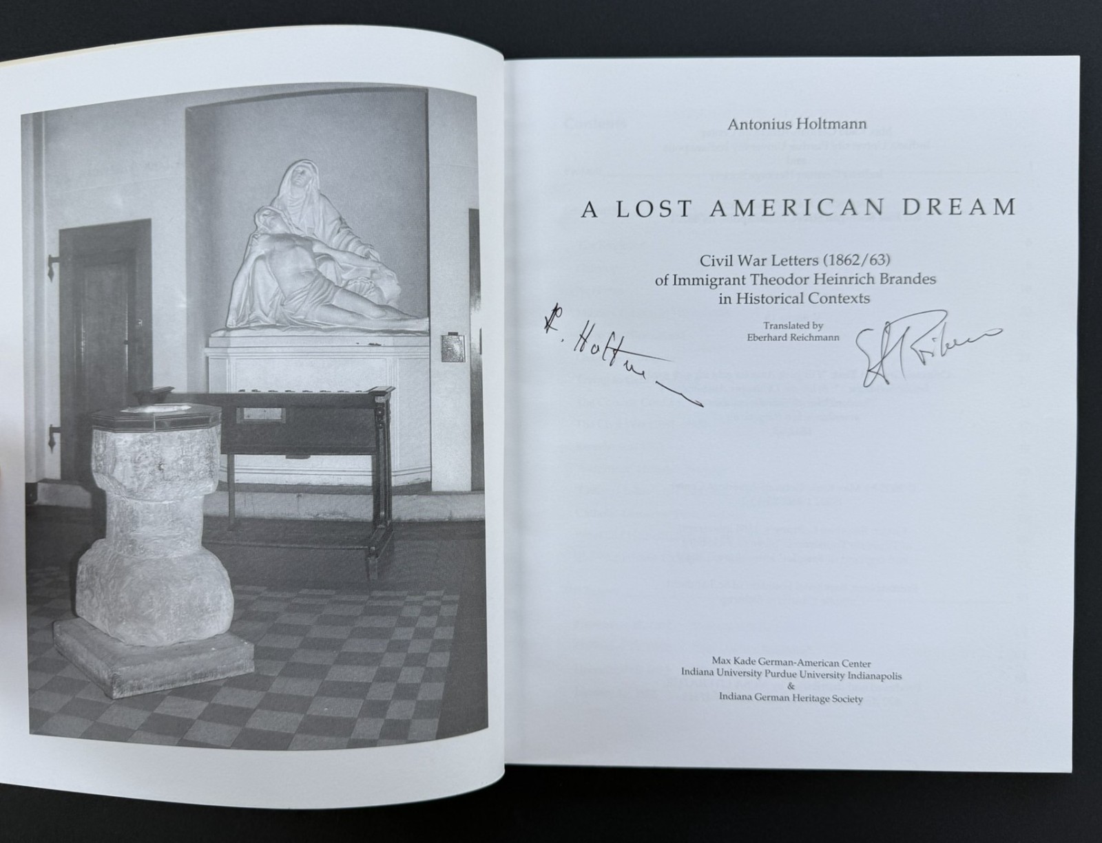 Lost American Dream SIGNED Holtmann & Reichmann Civil War Letters 83rd Indiana