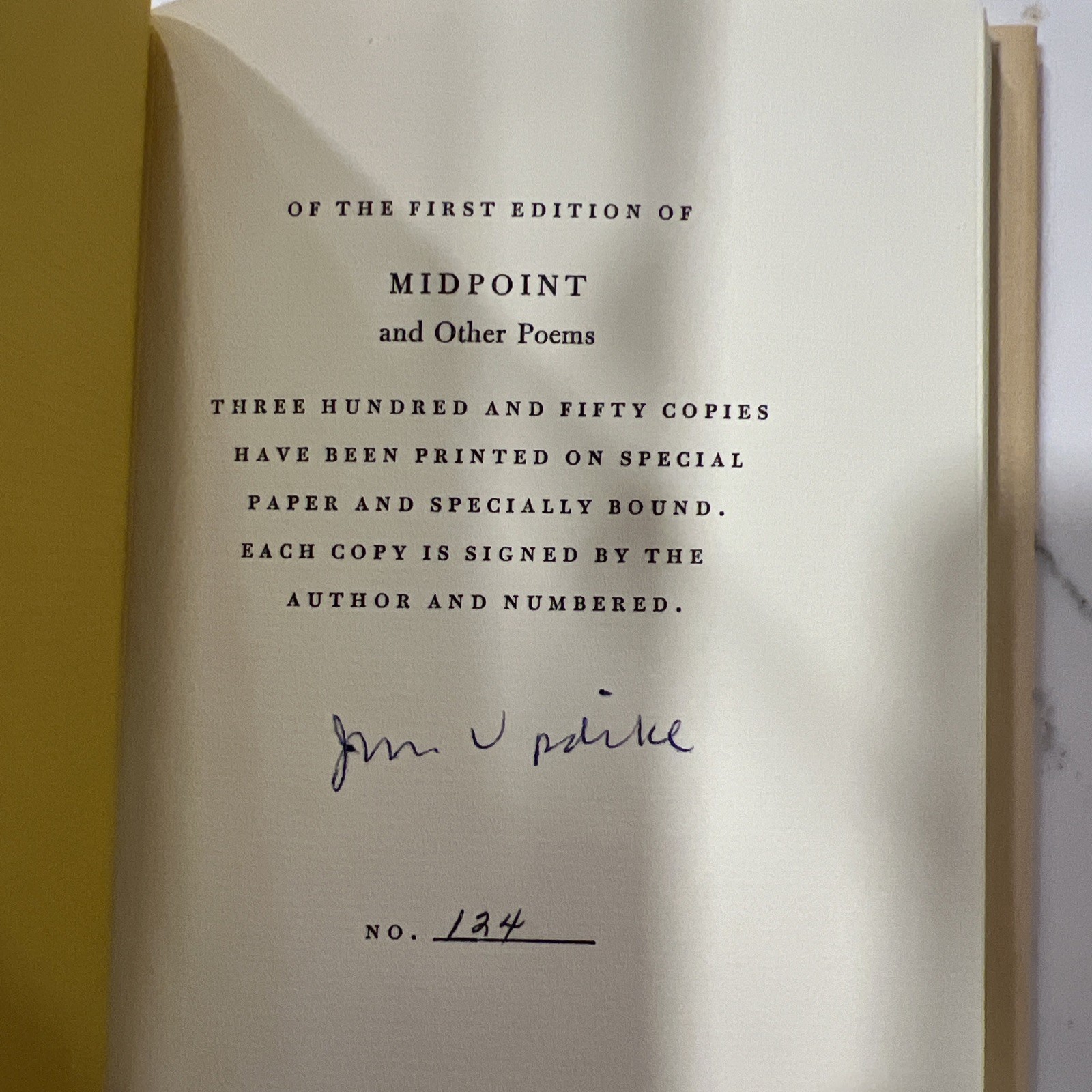 Midpoint & Other Poems by John Updike (Alfred A. Knopf, 1969, Signed Limited)