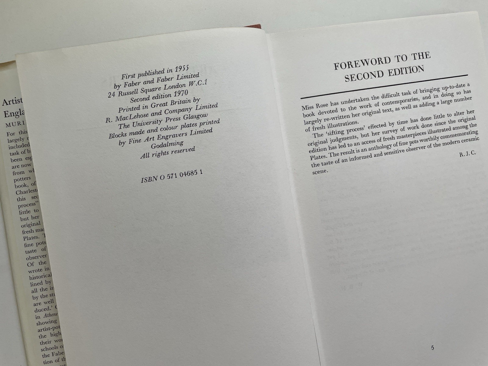 Artist Potters in England by Muriel Rose 2nd Edition 1970