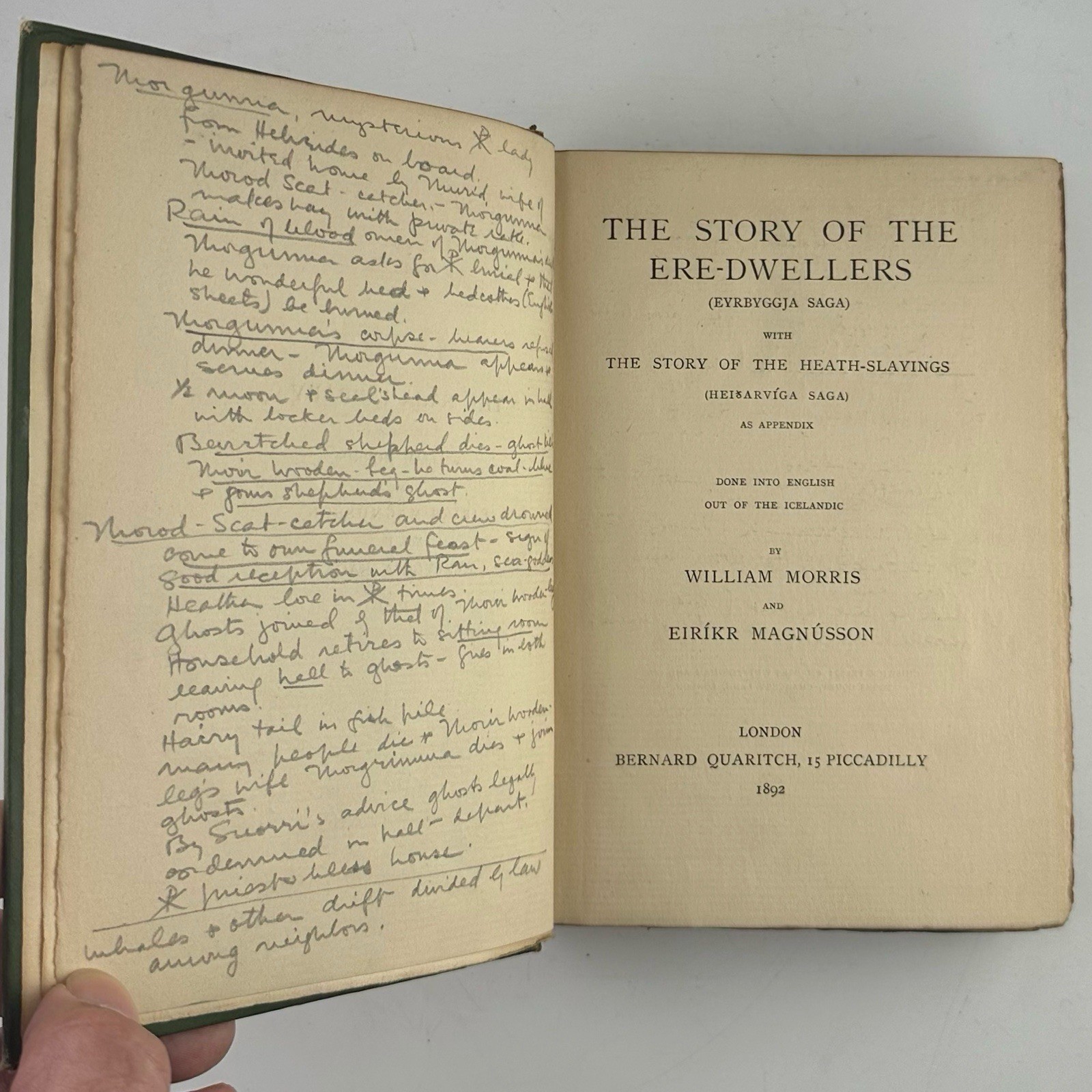 1892 Story of the Ere-Dwellers William Morris Eyrbyggja Saga Library Icelandic