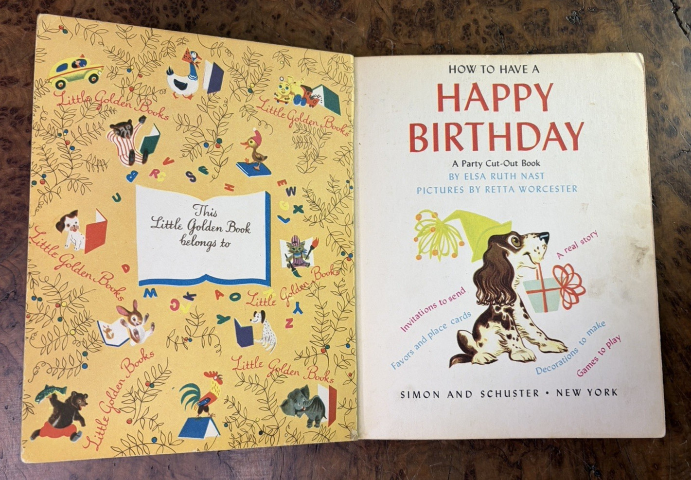 Vintage Children’s Little Golden Book HAPPY BIRTHDAY 1952 First Edition UNCUT!