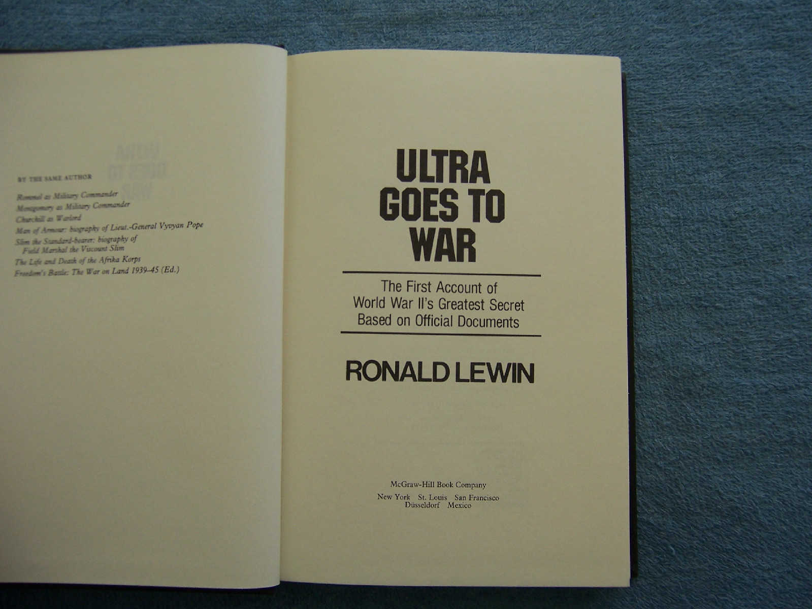 ULTRA GOES TO WAR by Ronald Lewin/1st Ed/HCDJ/War & Military/WWII 1939-45