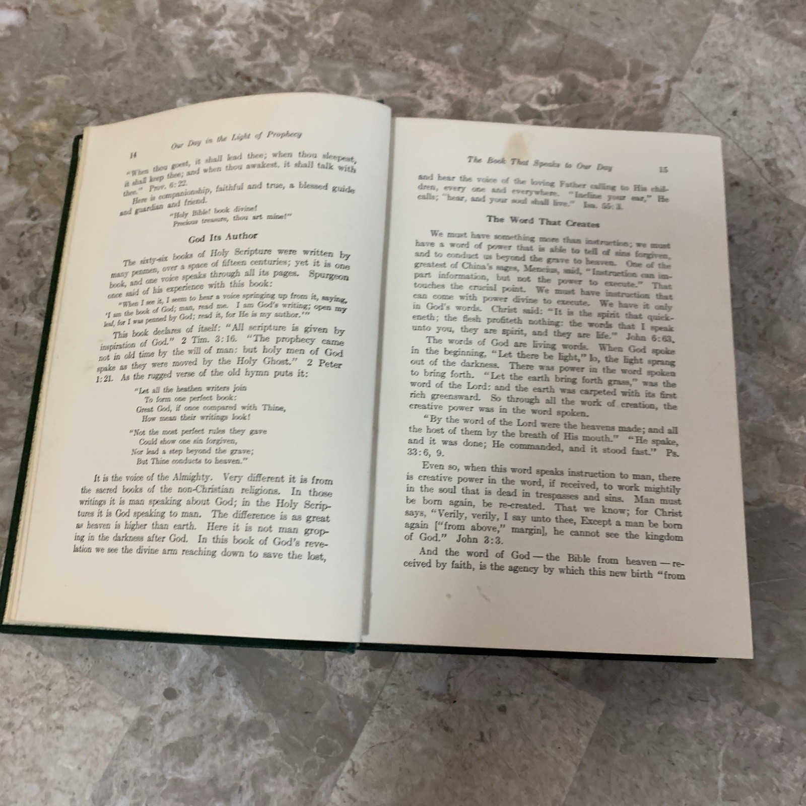 1918 Antique Religious Book Our Day in the Light of Prophecy W.A Spicer HC Bible