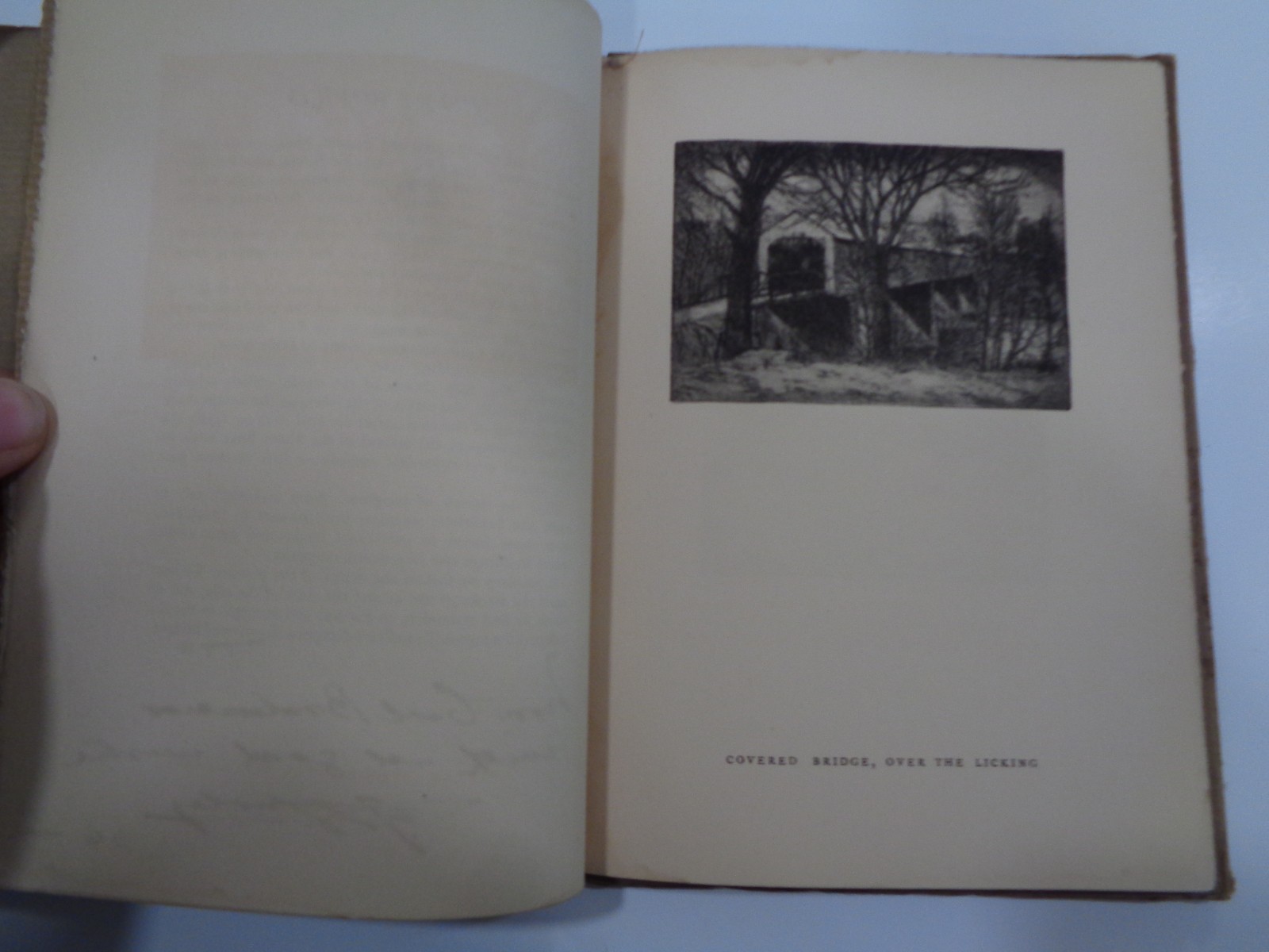 Old Mills and Covered Bridges in Cincinnati SIGNED E.T. Hurley 1929 Antique Art
