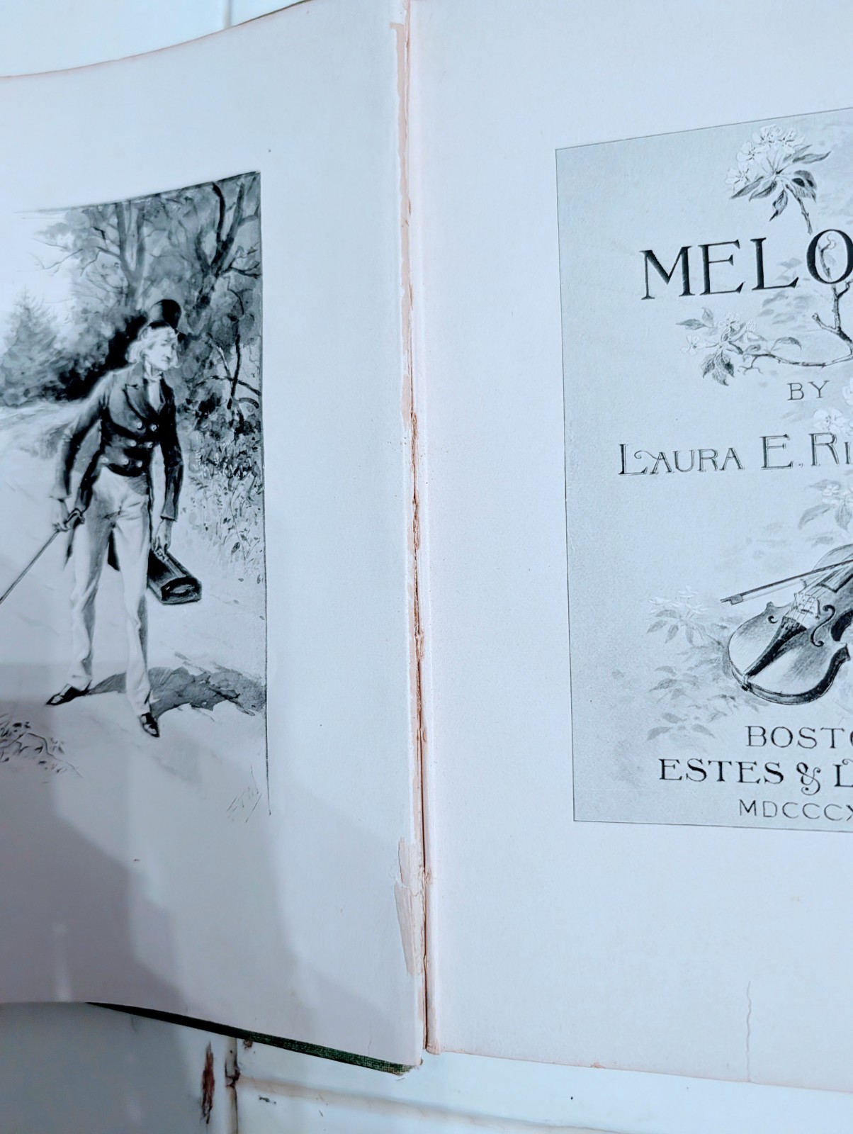 Antique 1896 Melody Laura E Richards HC Child Book Rare Holiday Illustrated Ed