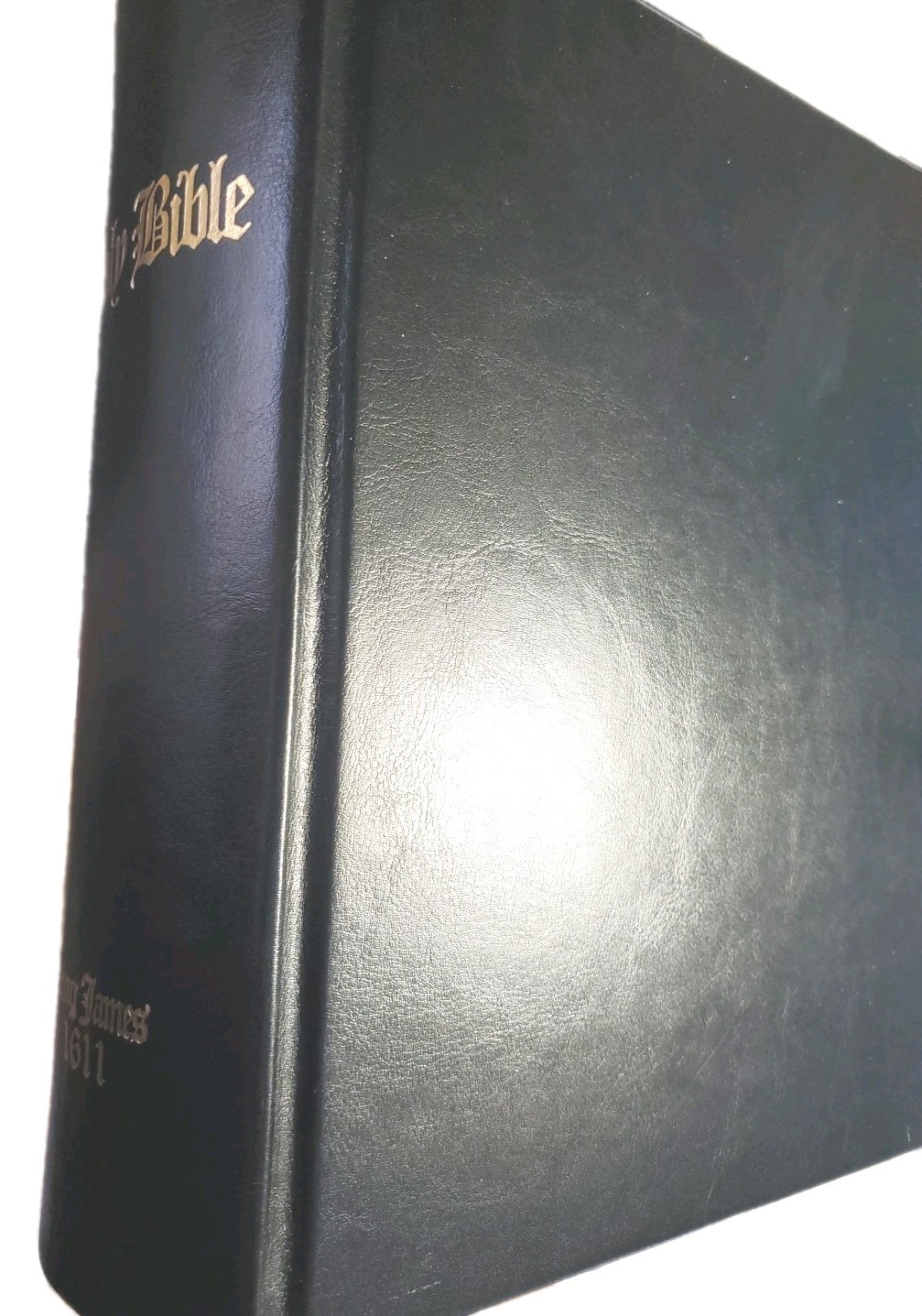 1611 King James Bible Facsimile + Original Leaf 1st Chronicles , 9″ X 11 X 3.5″