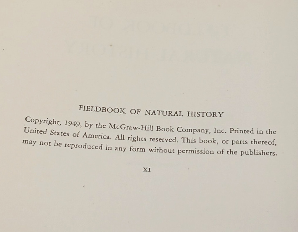 Fieldbook Of Natural History Laurence Palmer 1949 HC First Edition McGraw-Hill