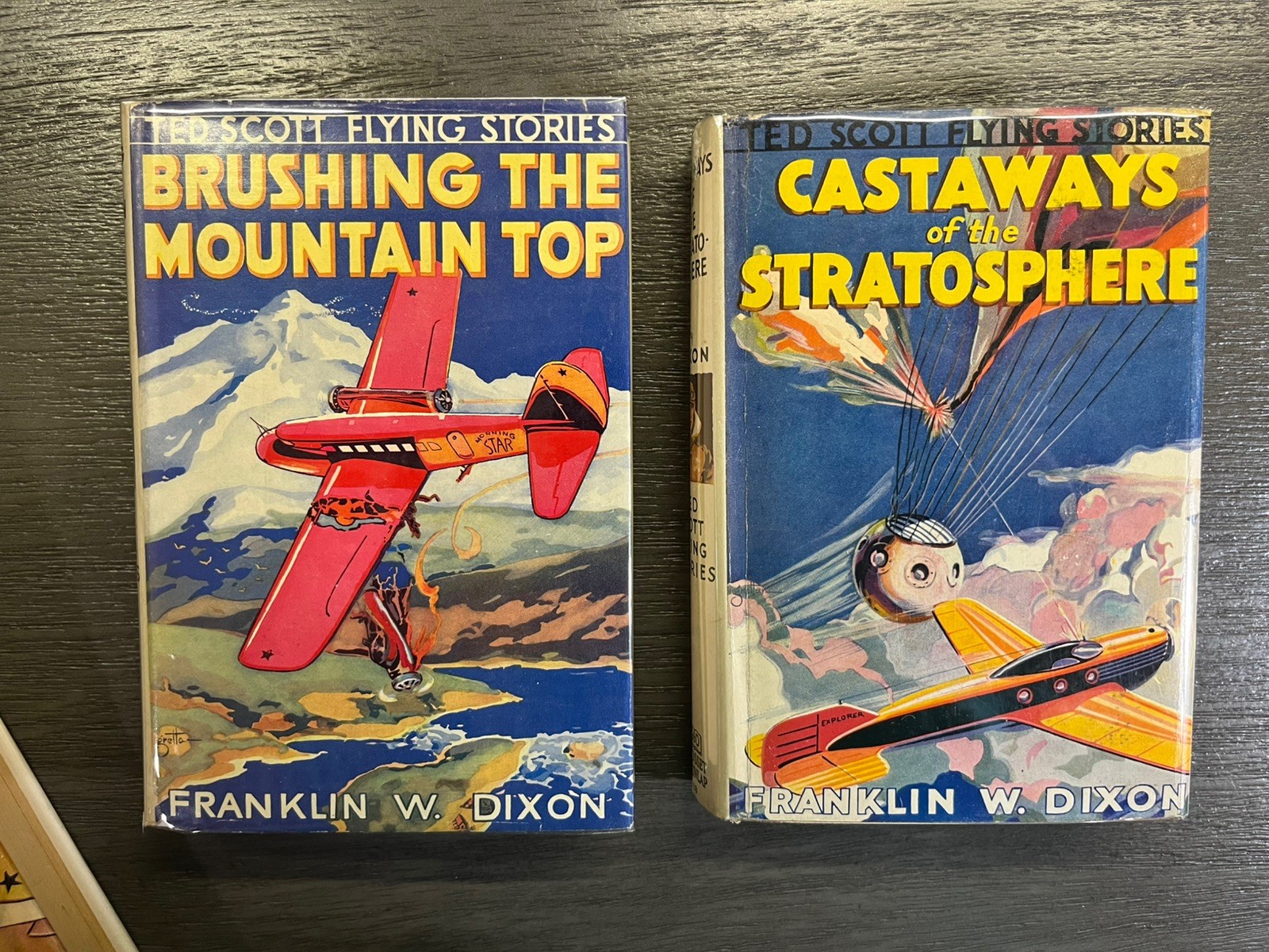 “Ted Scott Flying Stories” Lot #-13,15-20 Franklin W. Dixon Illus. HC DJs Exc!