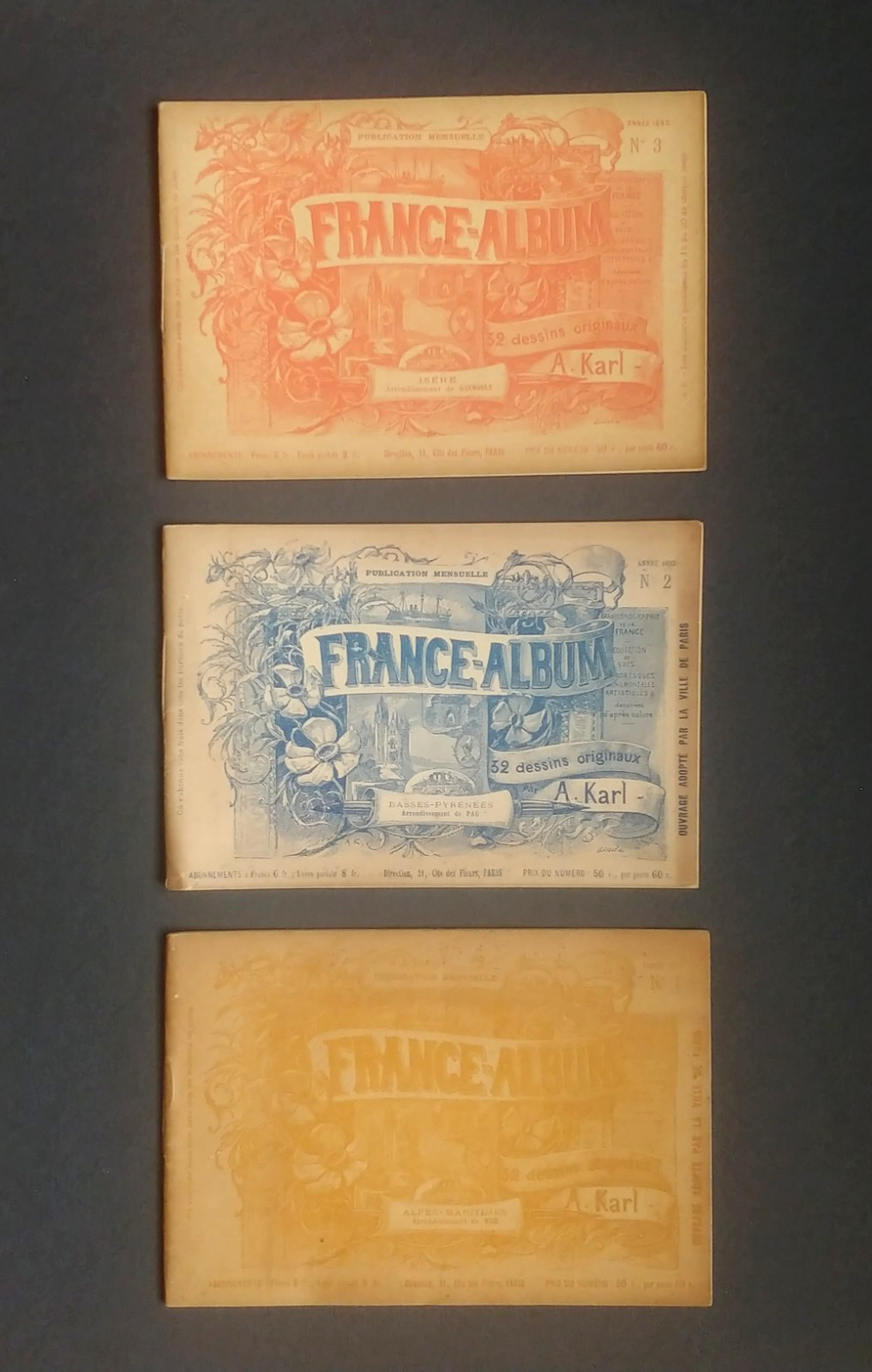 Antique FRANCE ALBUM Periodicals 1890s French A. Karl