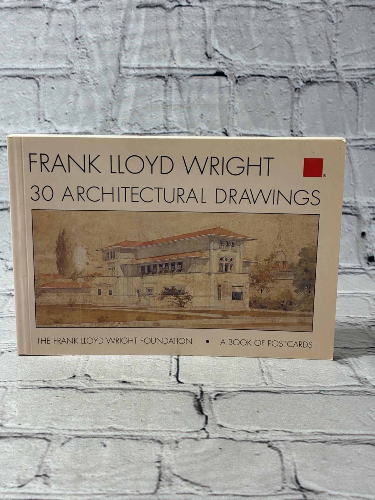 Frank Lloyd Wright: 30 Architectural Drawings: A Book of Postcards 1991 1st Pr.