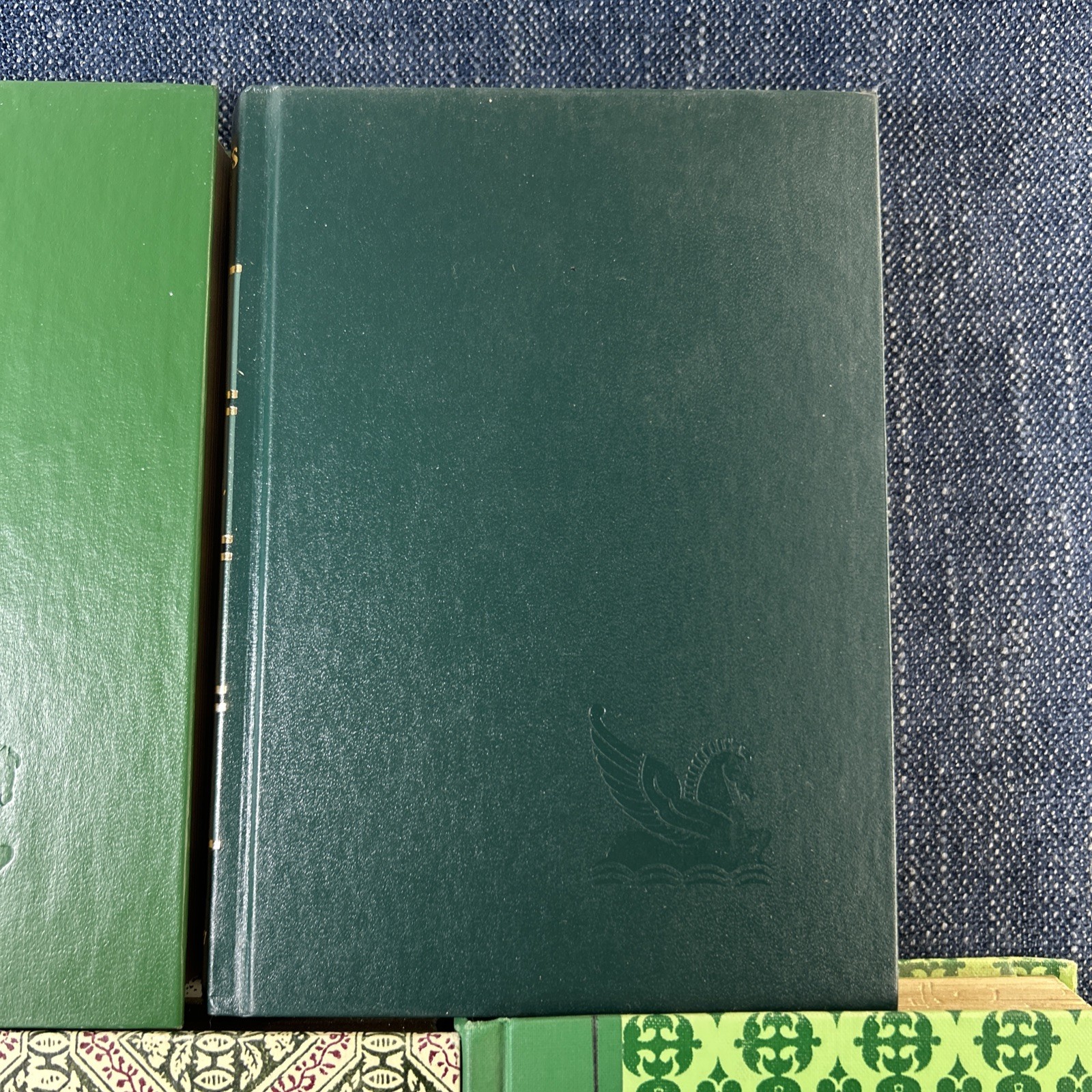 Lot of 5 Green Cover Readers Digest Condensed Books Decor Staging Patterns Solid