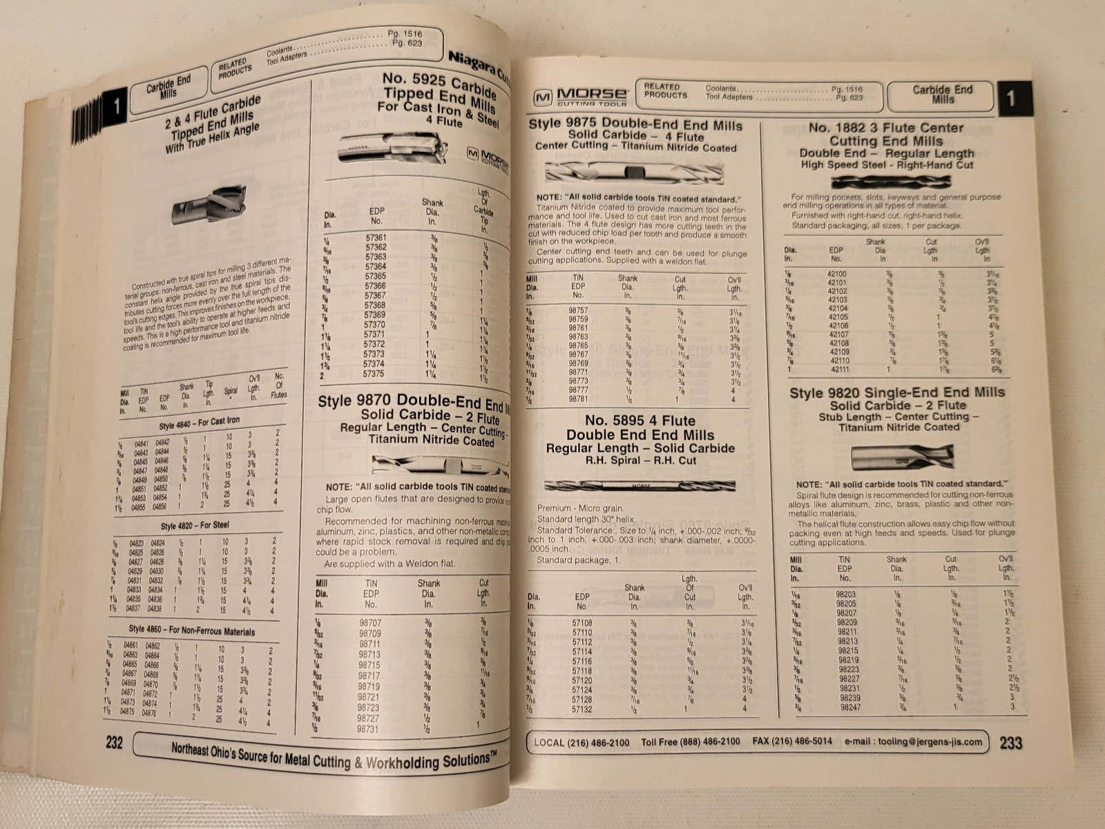 Jergens Machinist Machine Shop Metalworking Guide Book & Catalog 1736 Pgs.