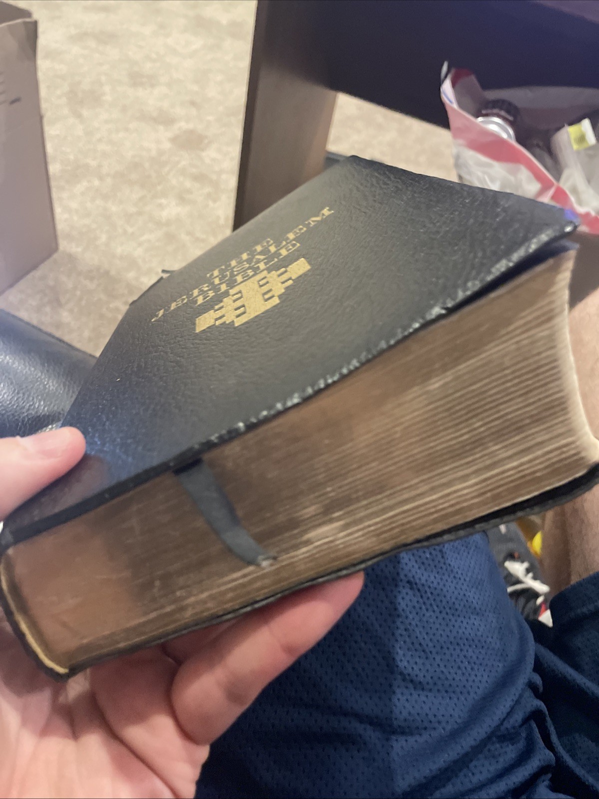 The Jerusalem Bible 1966 Doubleday Alexander Jones Black Softcover Faux Leather