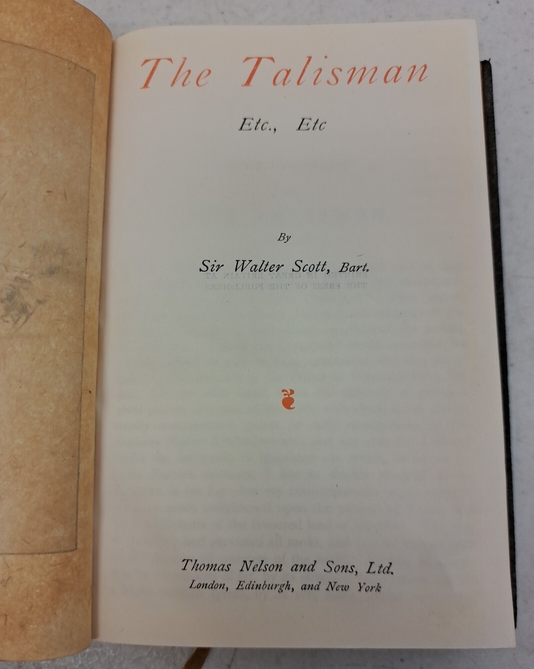 RARE Antique Edition Of The Talisman By Sir Walter Scott #309A