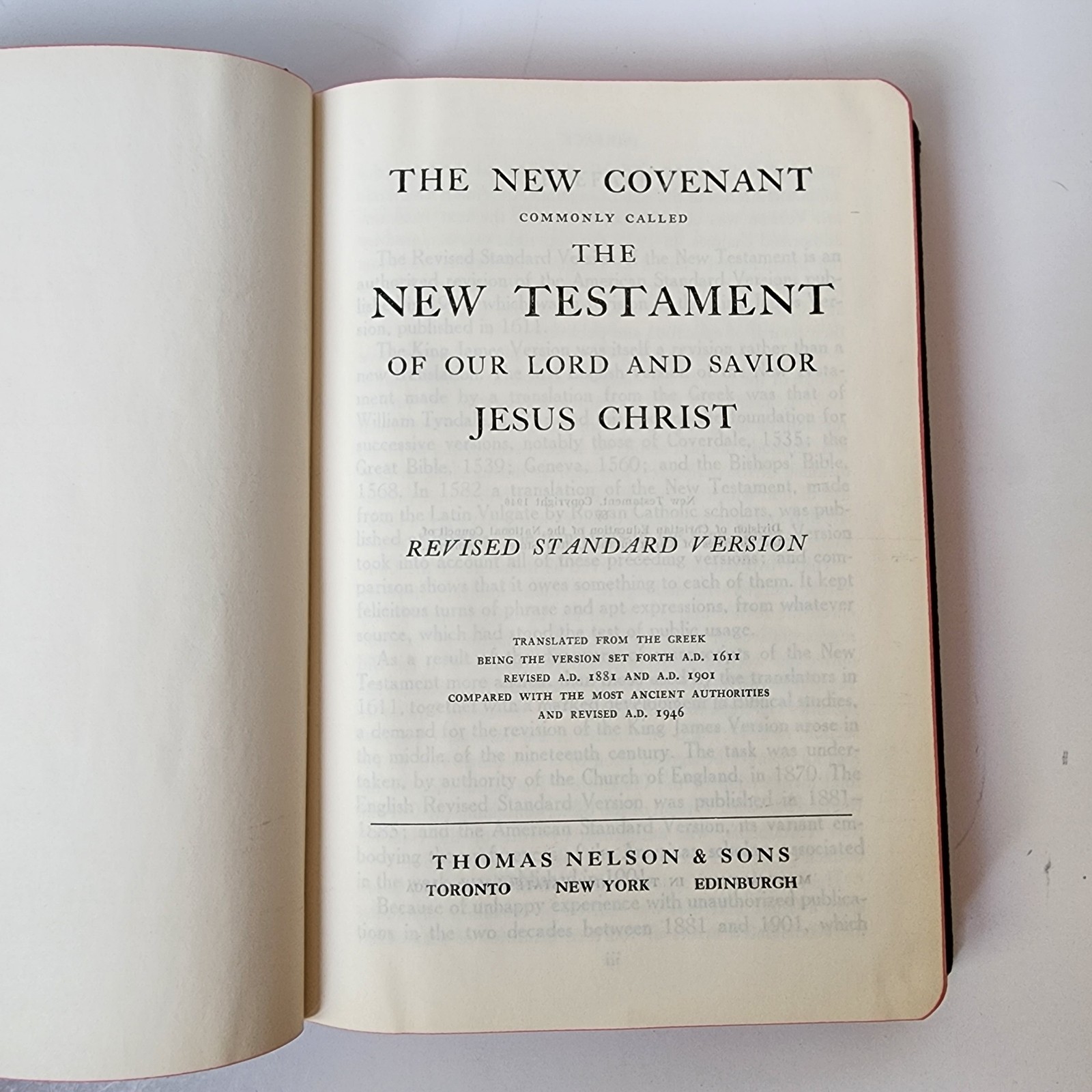 1946 New Testament Revised Standard Version RSV Thomas Nelson Inc Boxed EUC