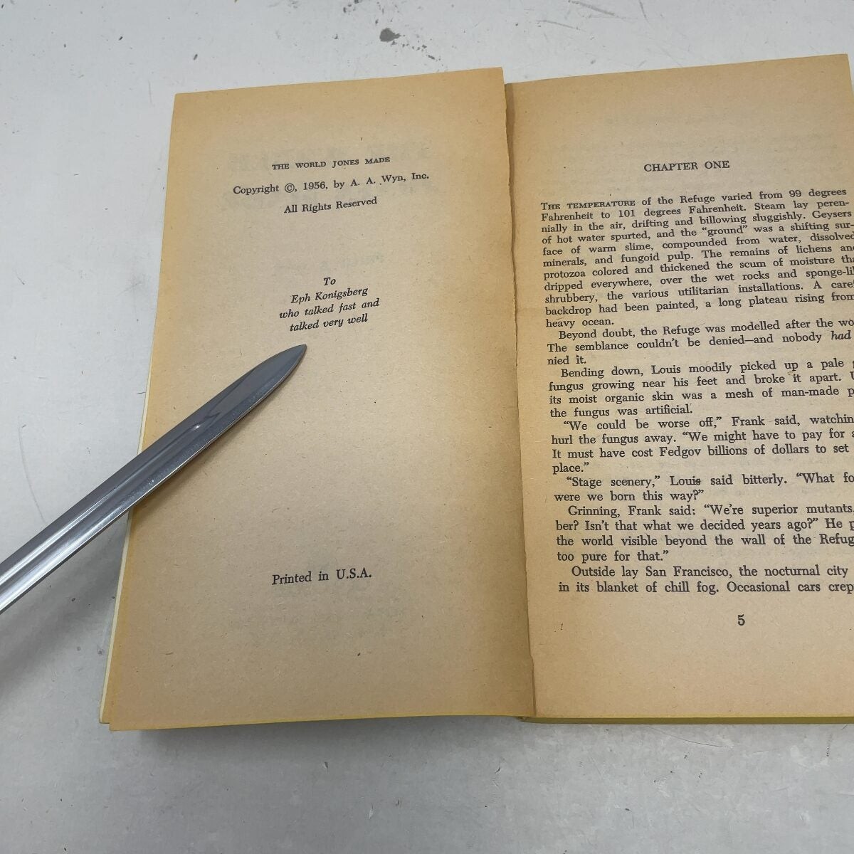 The World Jones Made by Philip K. Dick PB First Thus Like New 1956