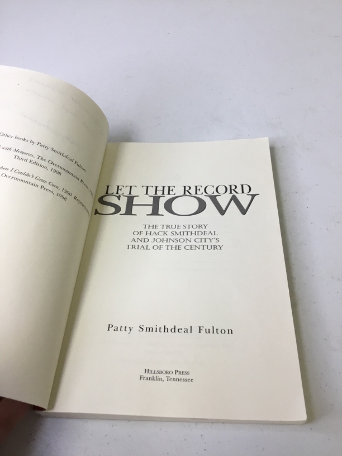Let the Record Show. Fulton. 2001 TPB, Illustrated, Signed