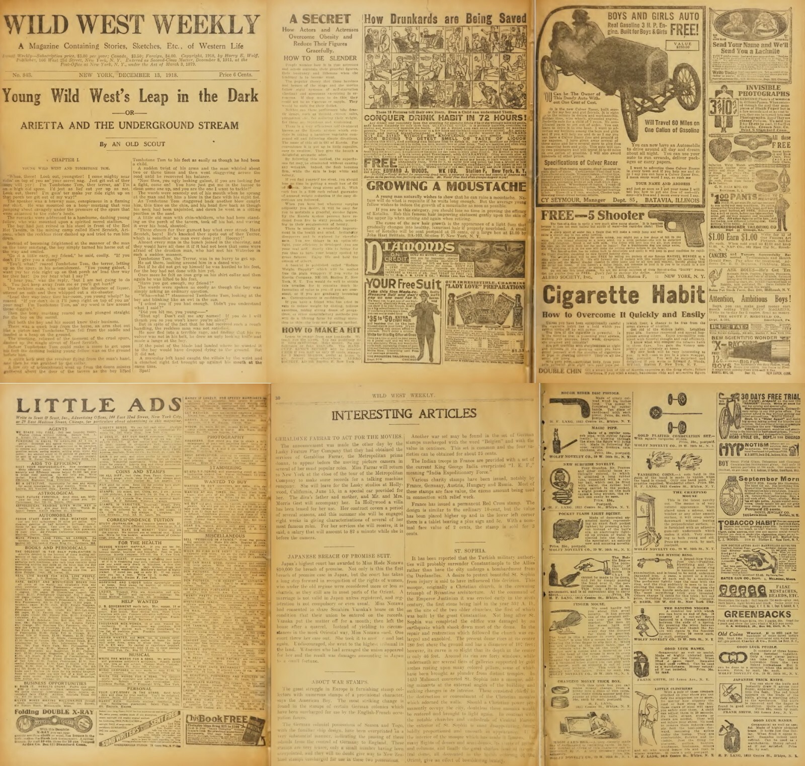 93 Old Rare Issues of Wild West Weekly American Heroine Frontier Magazine on DVD