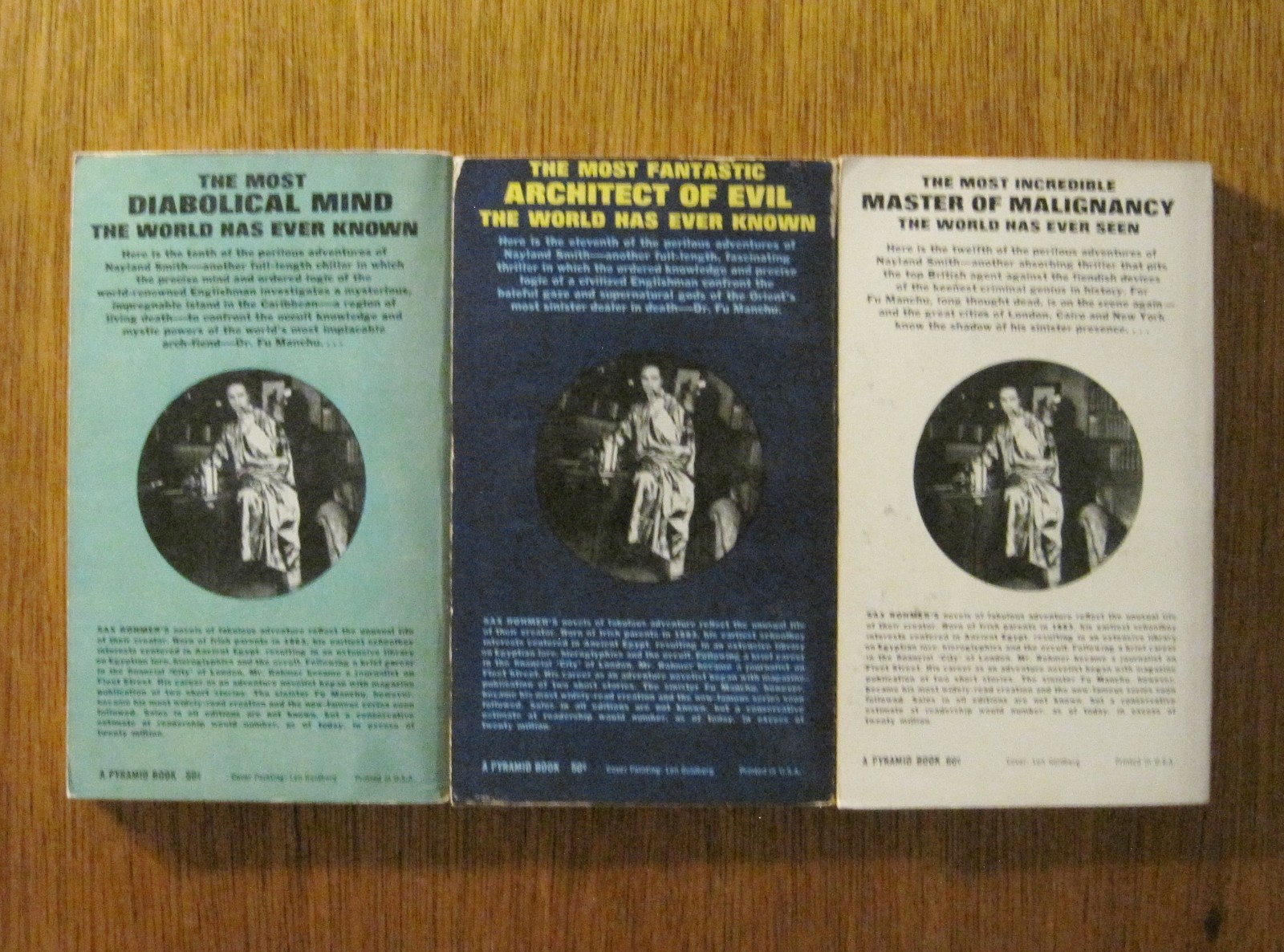 Vintage – Sax Rohmer FU MANCHU – 9 Pyramid Paperback Book Lot – Pulp Thrillers
