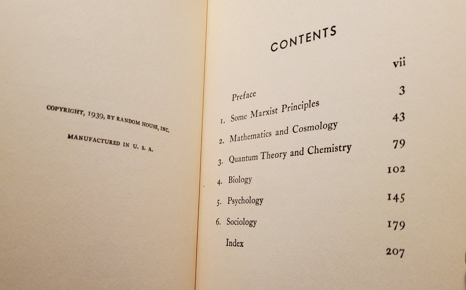 The Marxist Philosophy and The Sciences J B S Haldane Random House 1939 HCDJ