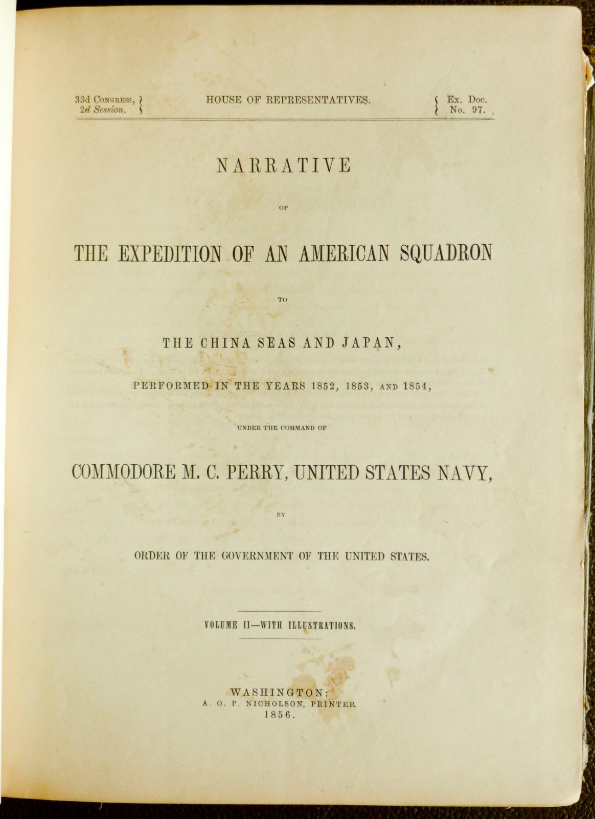 1856 1st Edition. Perry’s Expedition to Japan and the China Vol 2
