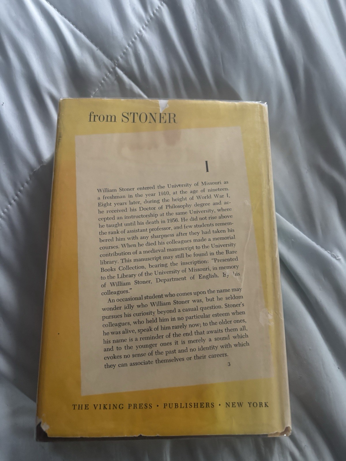 John Williams, Stoner! Very Scarce First Edition In Jacket. 1/1! VG