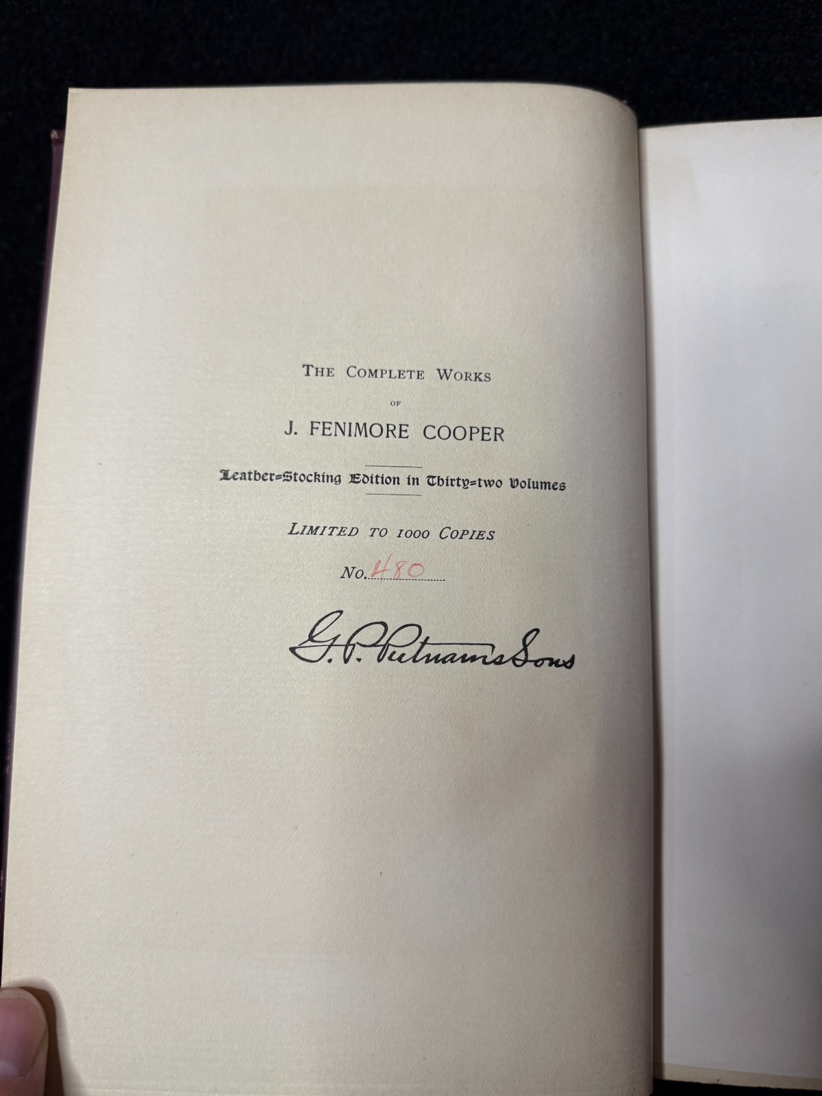 The Complete Works of J. Fenimore Cooper (#480 of 1000) Hardcover