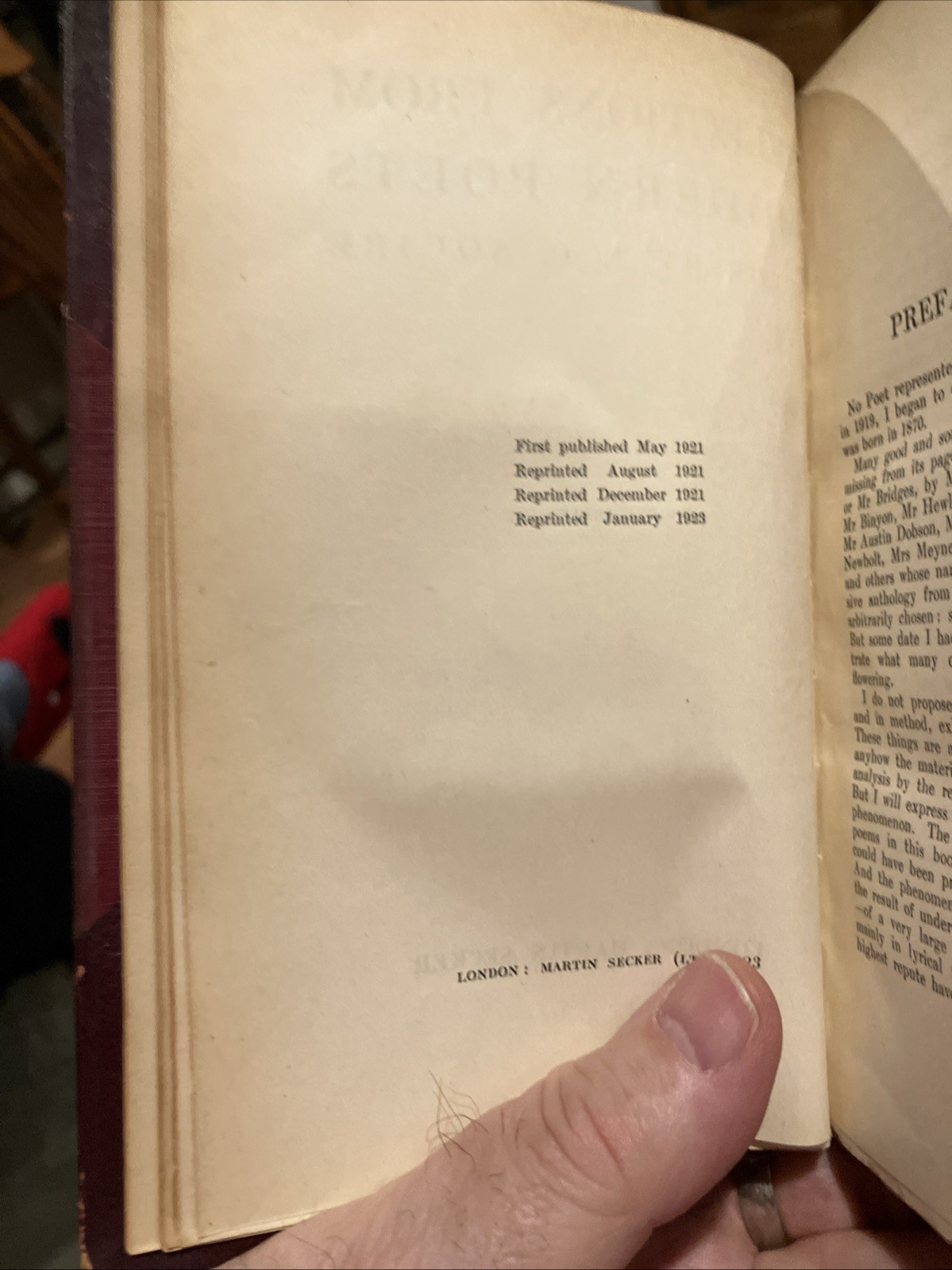 Selections from Modern Poets Made by J.C. Squire 4th Impression 1924 2 Volumes